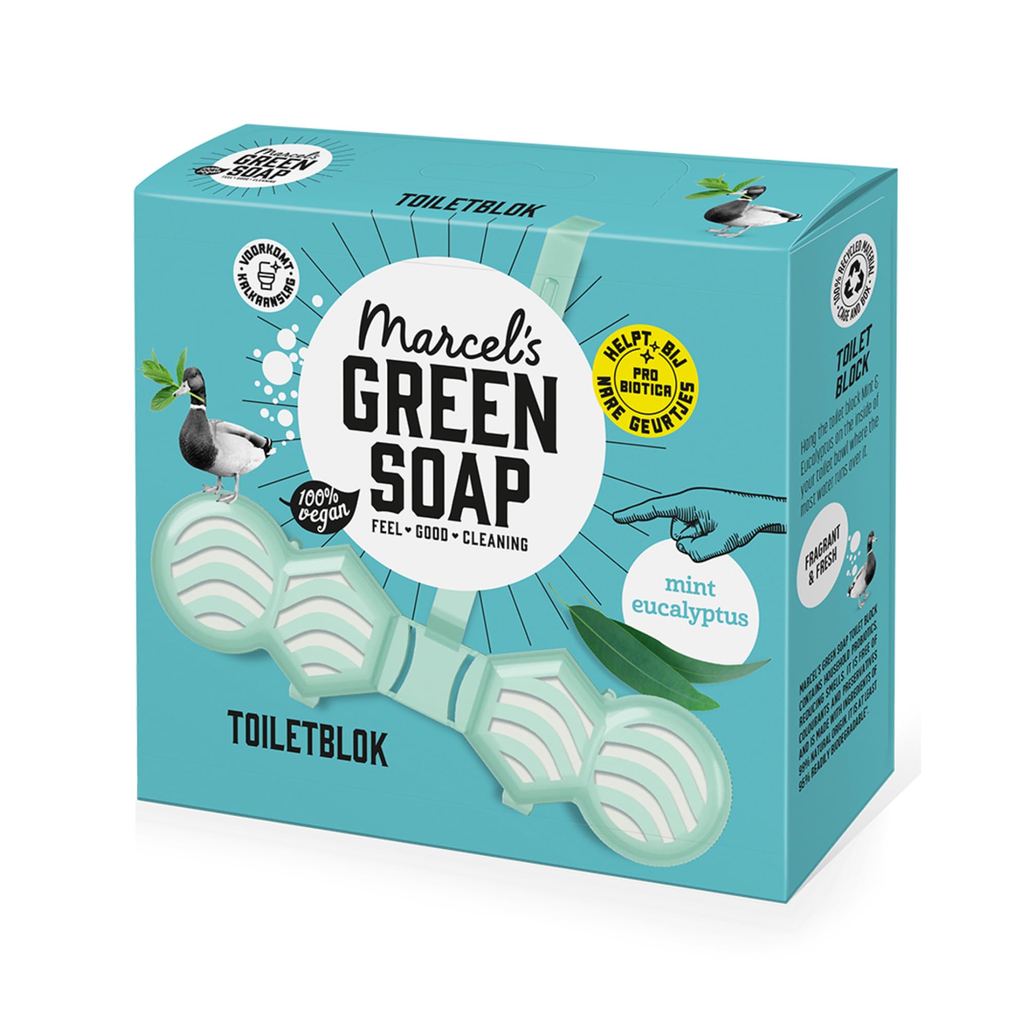 Marcel's Green Soap - Mint & Eucalyptus Toilet Rim Block