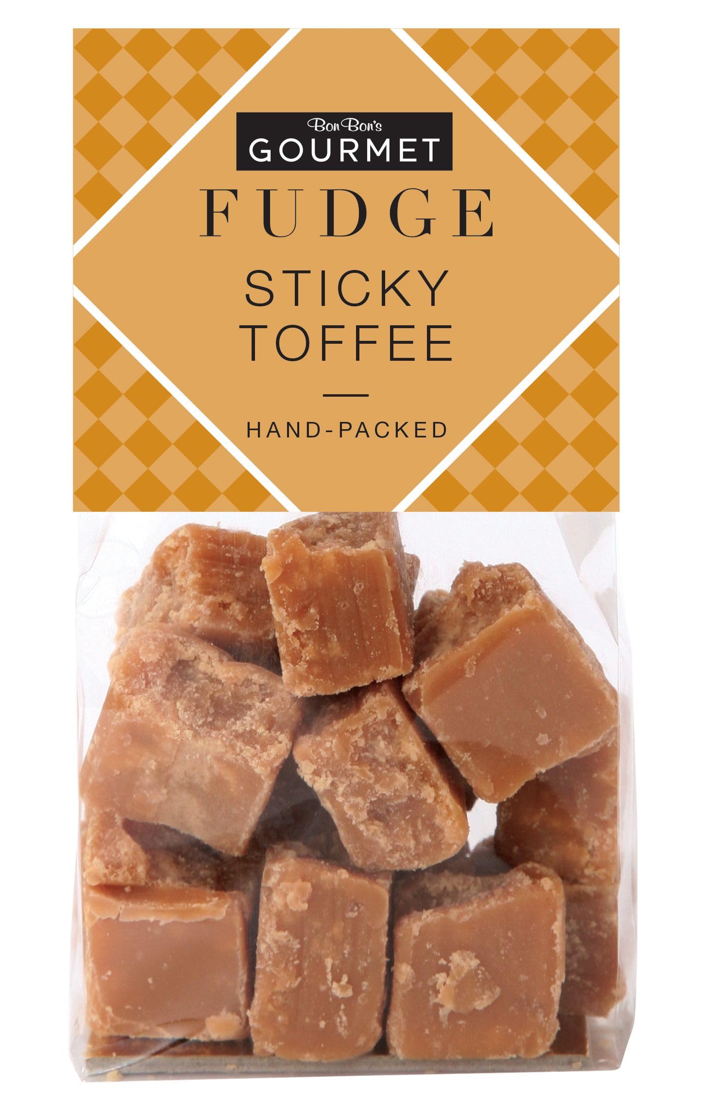 Bon Bon's Gourmet - Sticky Toffee Fudge Bag, Handmade British Fudge, 150g