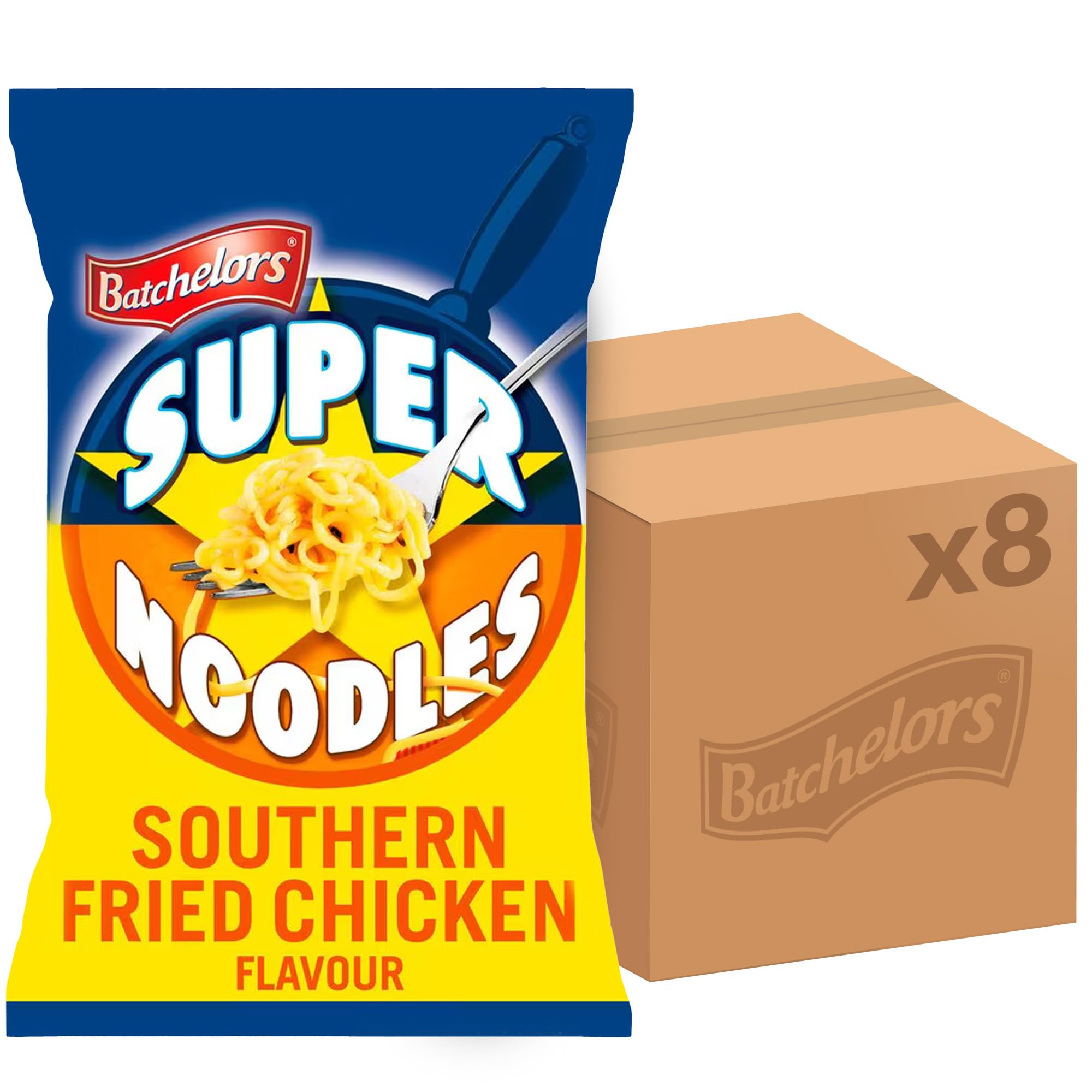 Batchelors Super Noodles Southern Fried Chicken Flavour, Instant Snack, Pack of 8