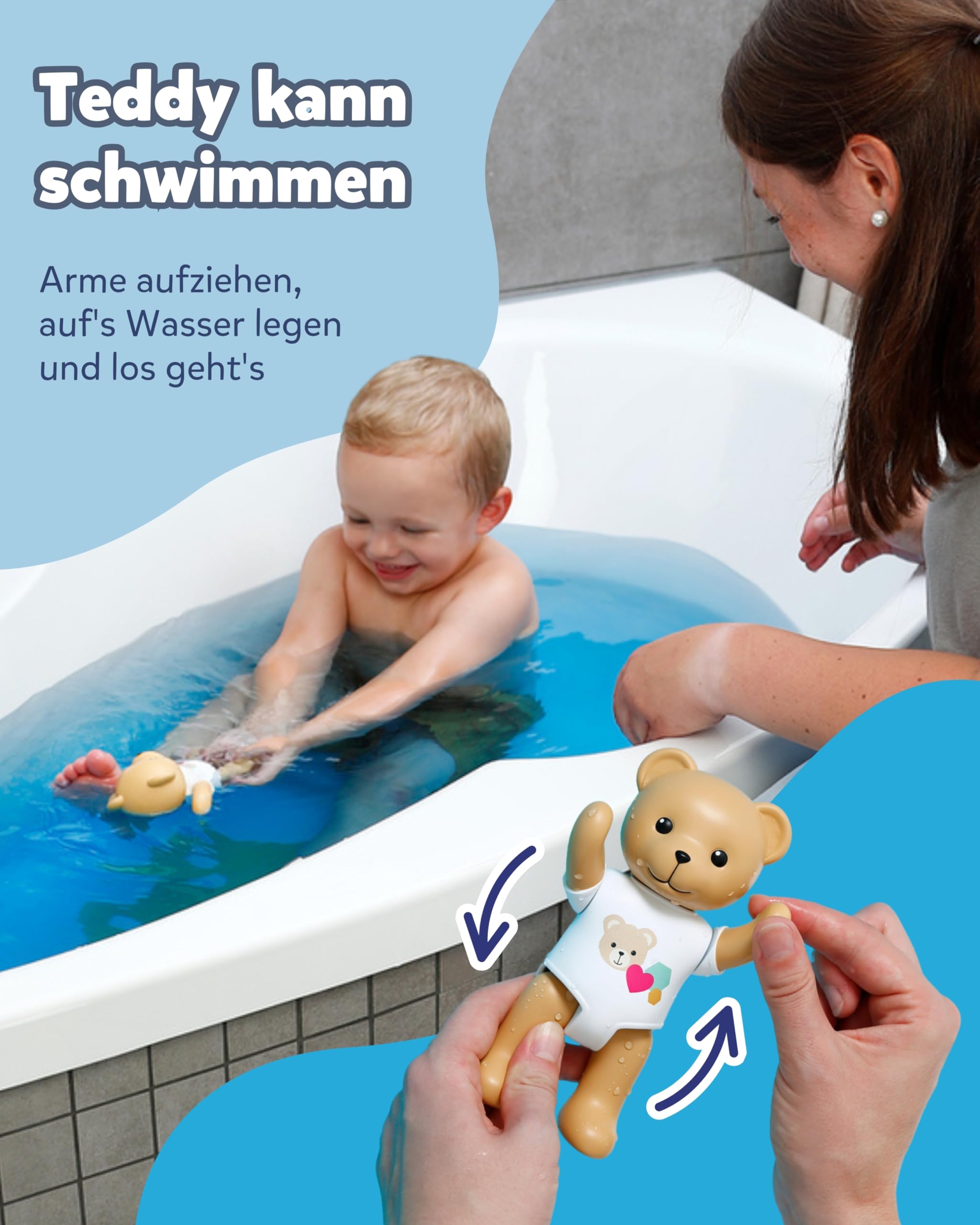 BABY born Splish Splash Teddy - Interactive Bath Time Toy for Ages 1+