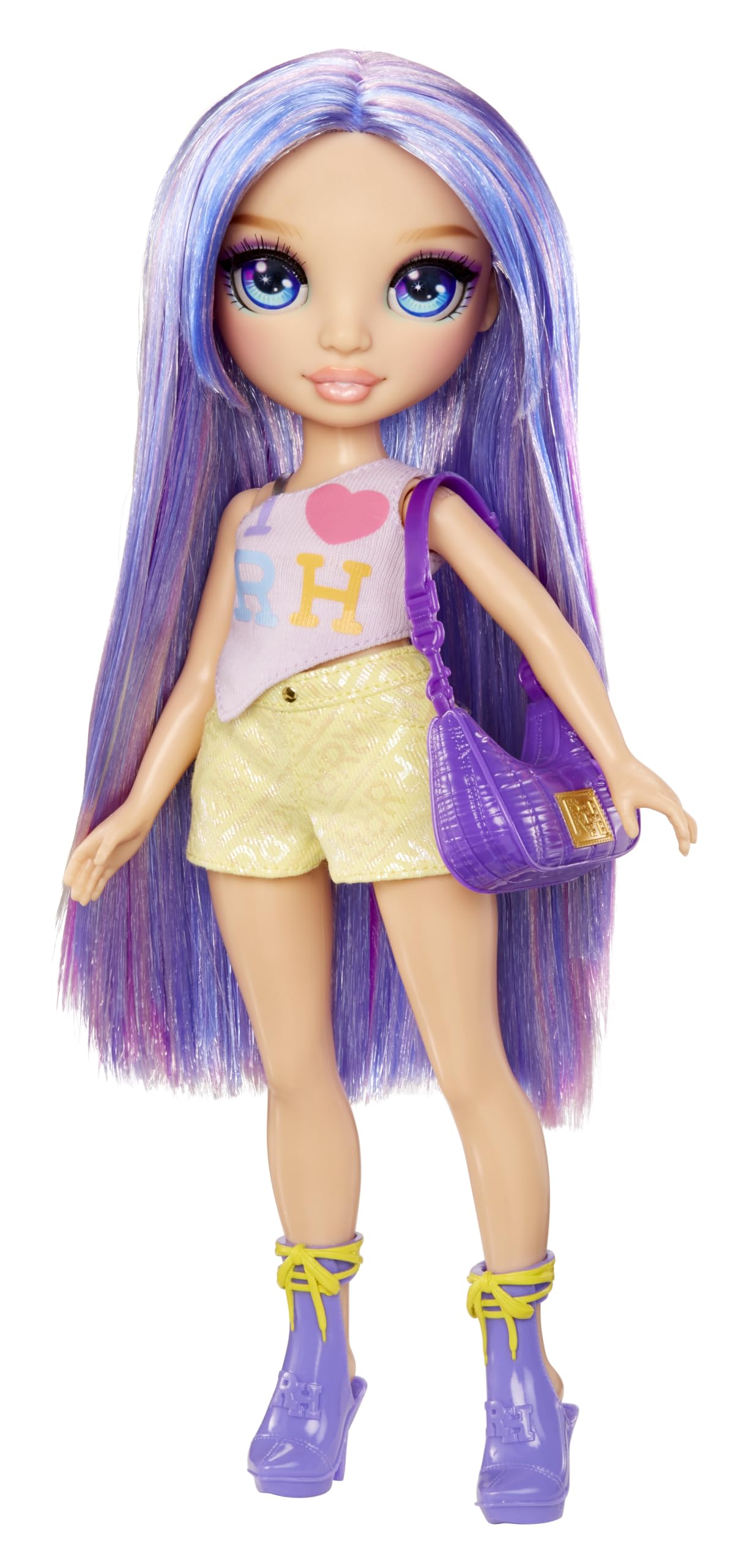 Rainbow High Violet Fashion Doll - 28cm Purple Poseable Doll with Iridescent Outfit & Handbag
