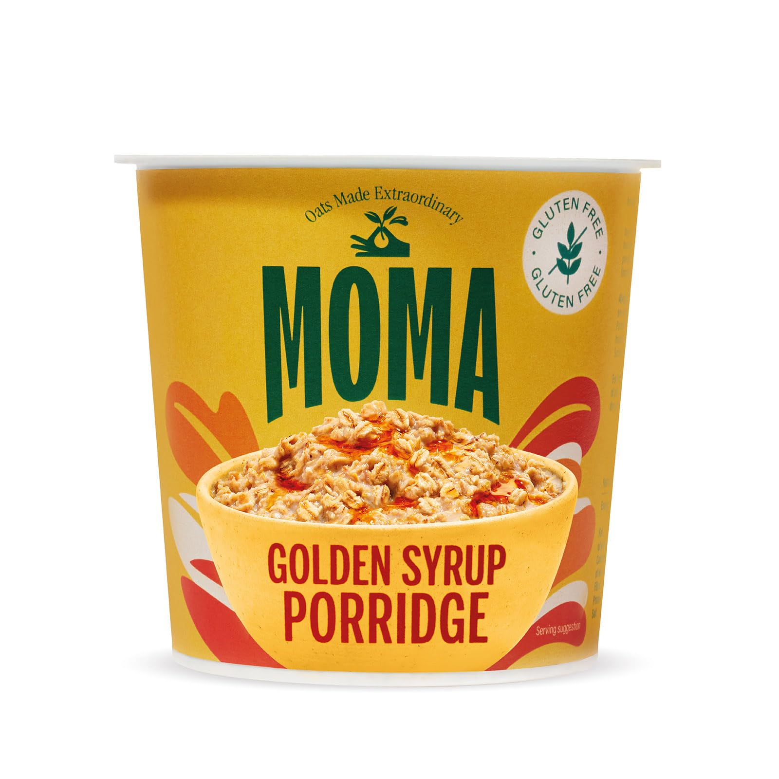 MOMA Instant Porridge Pots Golden Syrup 70g - Gluten Free, High Fibre, Source of Protein