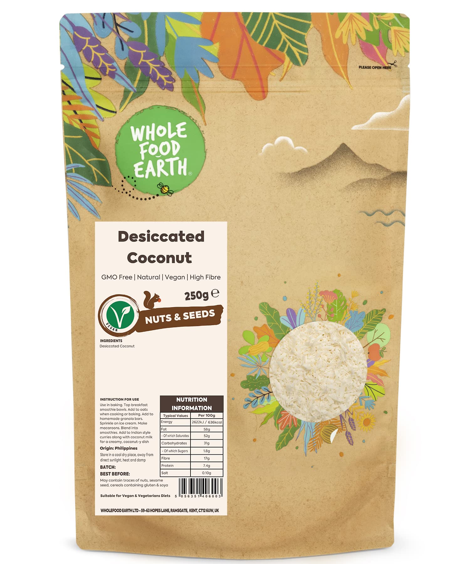Wholefood Earth Desiccated Coconut (250g)