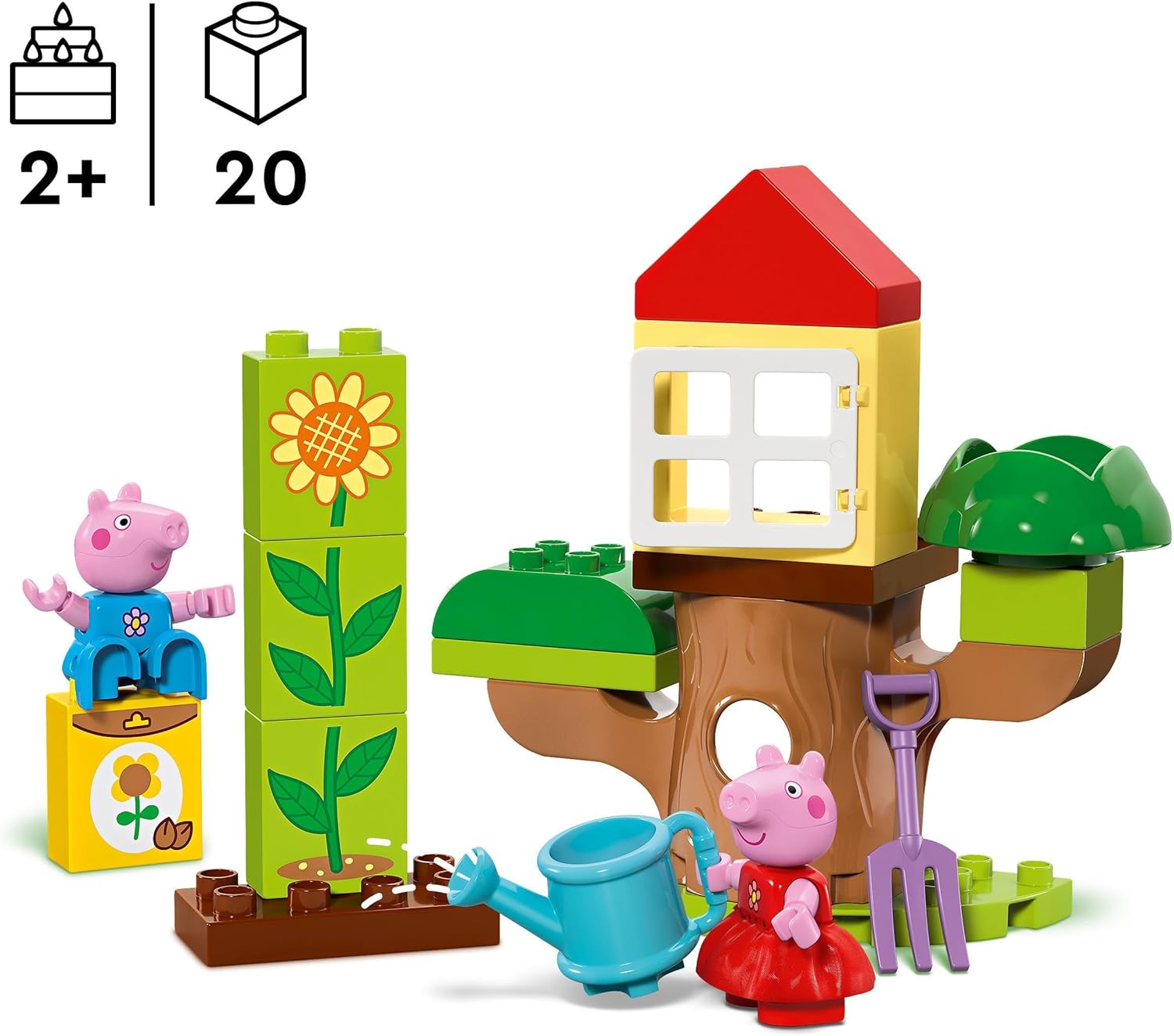 LEGO DUPLO Peppa Pig Garden and Tree House - Educational Building Set for Toddlers 2+