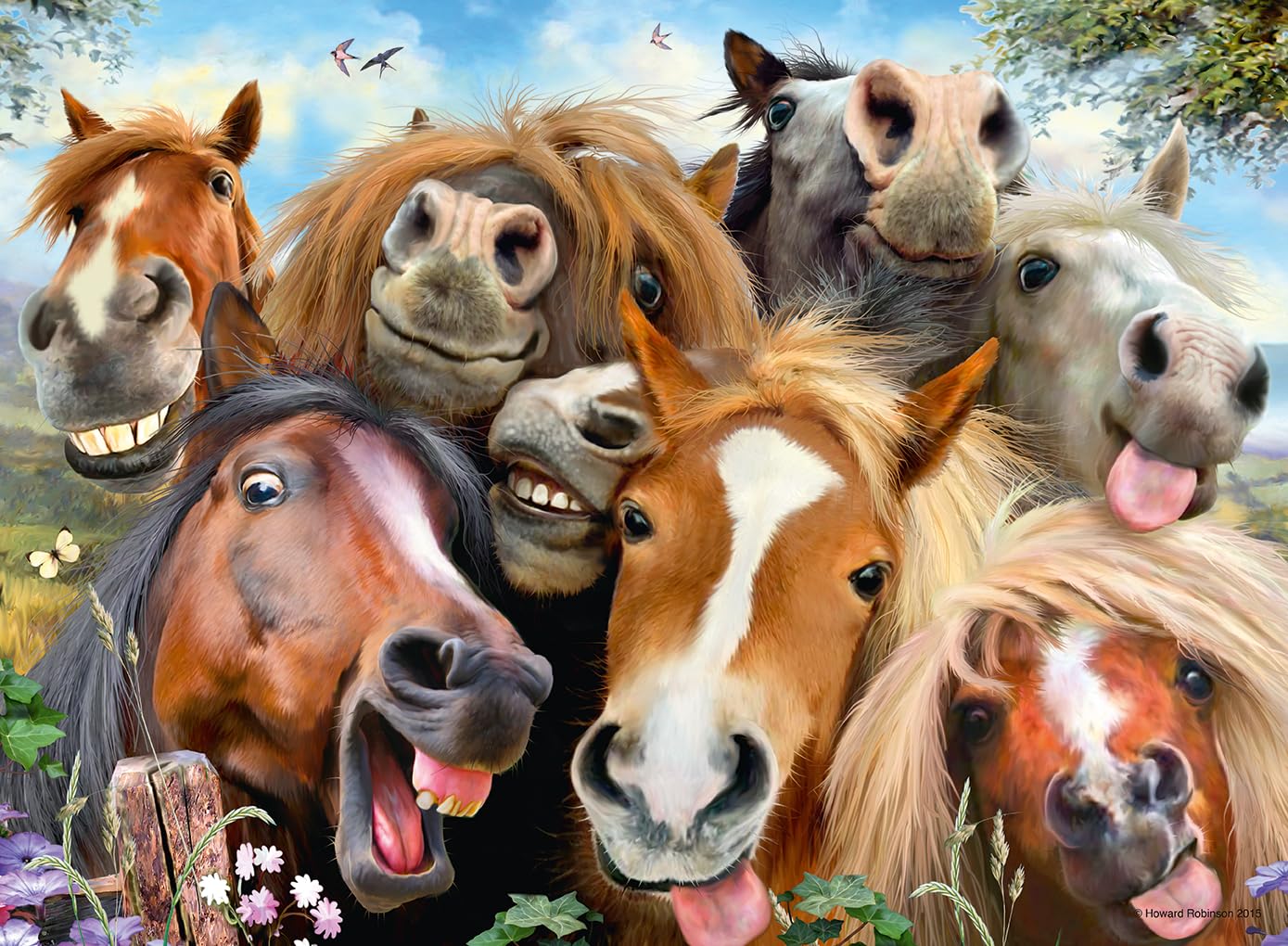 Ravensburger Selfies Horsing Around 500 Piece Jigsaw Puzzle for Adults & Kids 10+