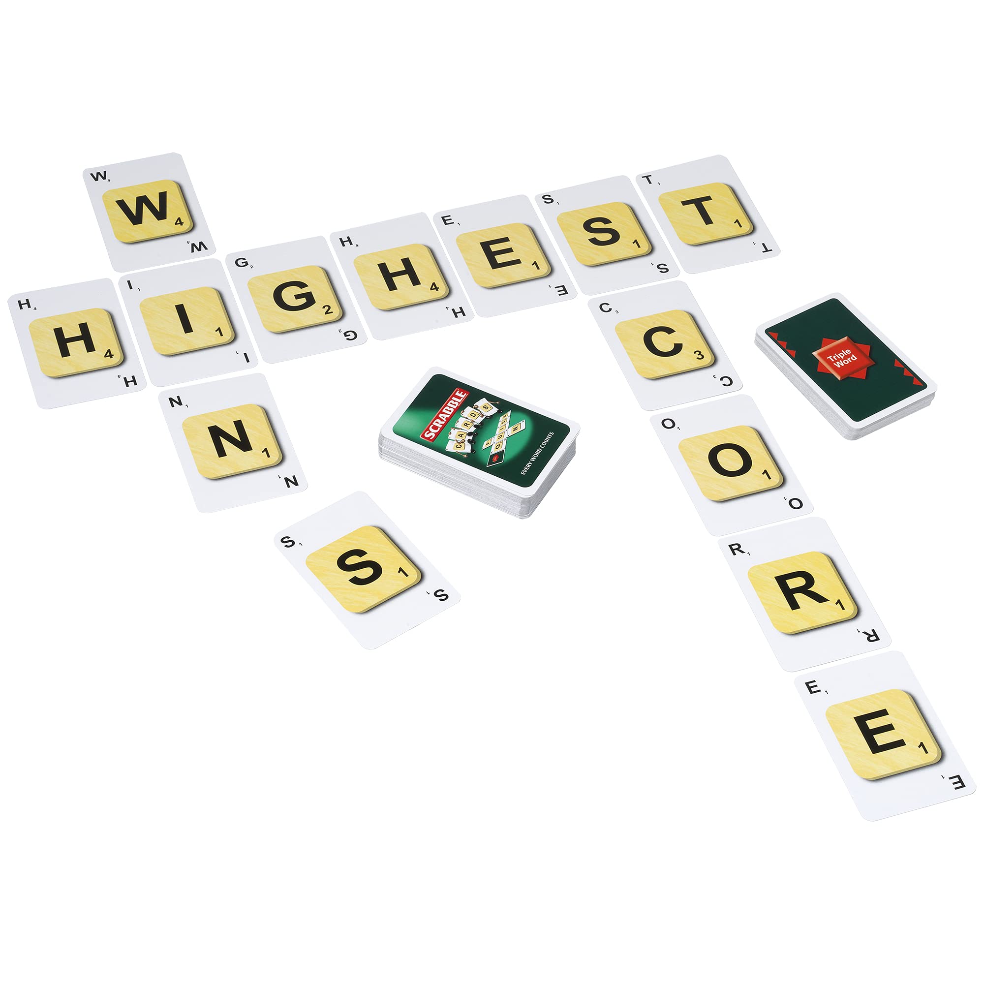 Ideal Scrabble Cards Card Game - 3 Ways to Play, Fast Fun Word Game for 2-4 Players