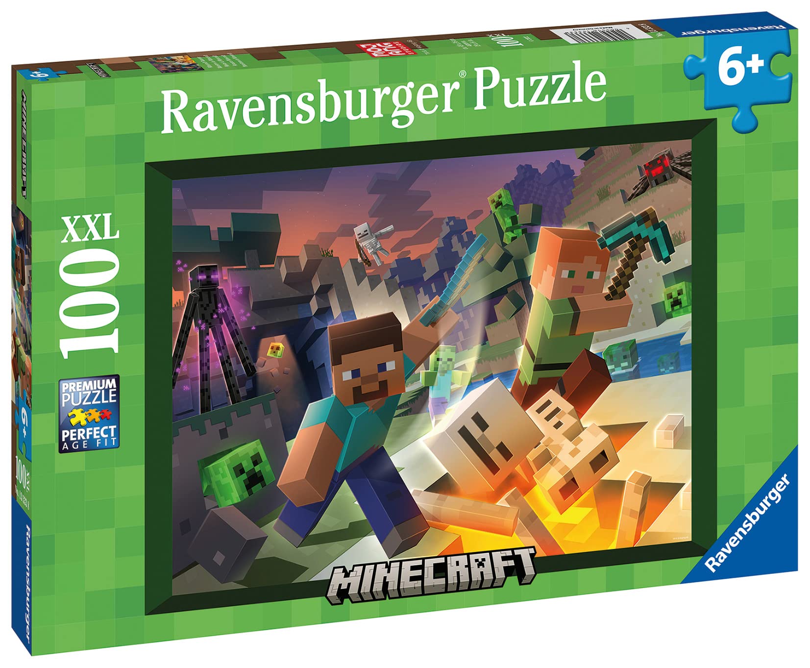 Ravensburger Minecraft Monster Puzzle - 100 Piece Kids Jigsaw for Ages 6+
