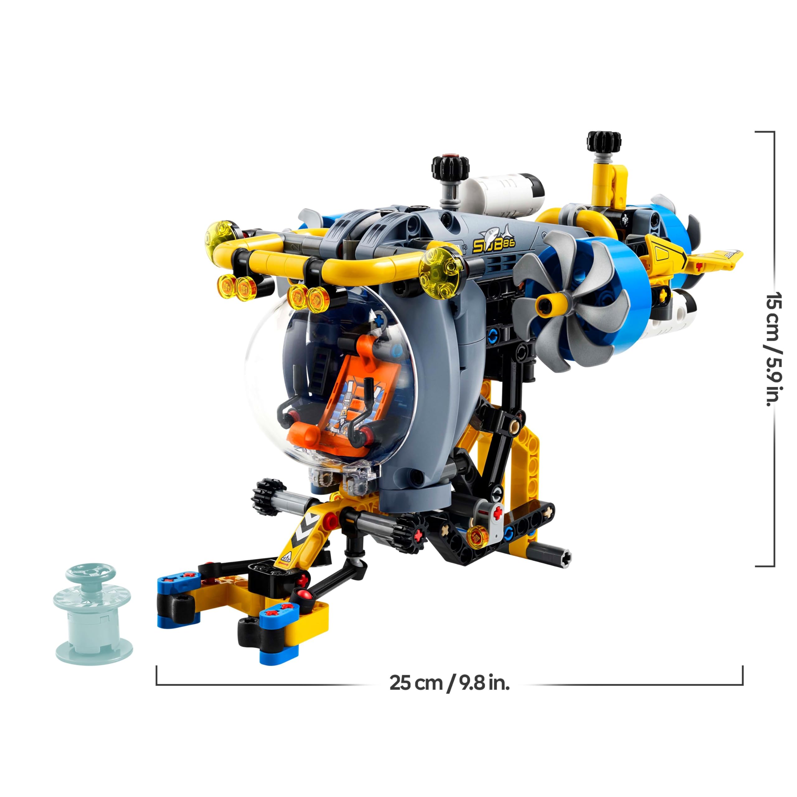 LEGO Technic Deep-Sea Research Submarine Toy - Building Set with Spinning Propellers for Ages 9+