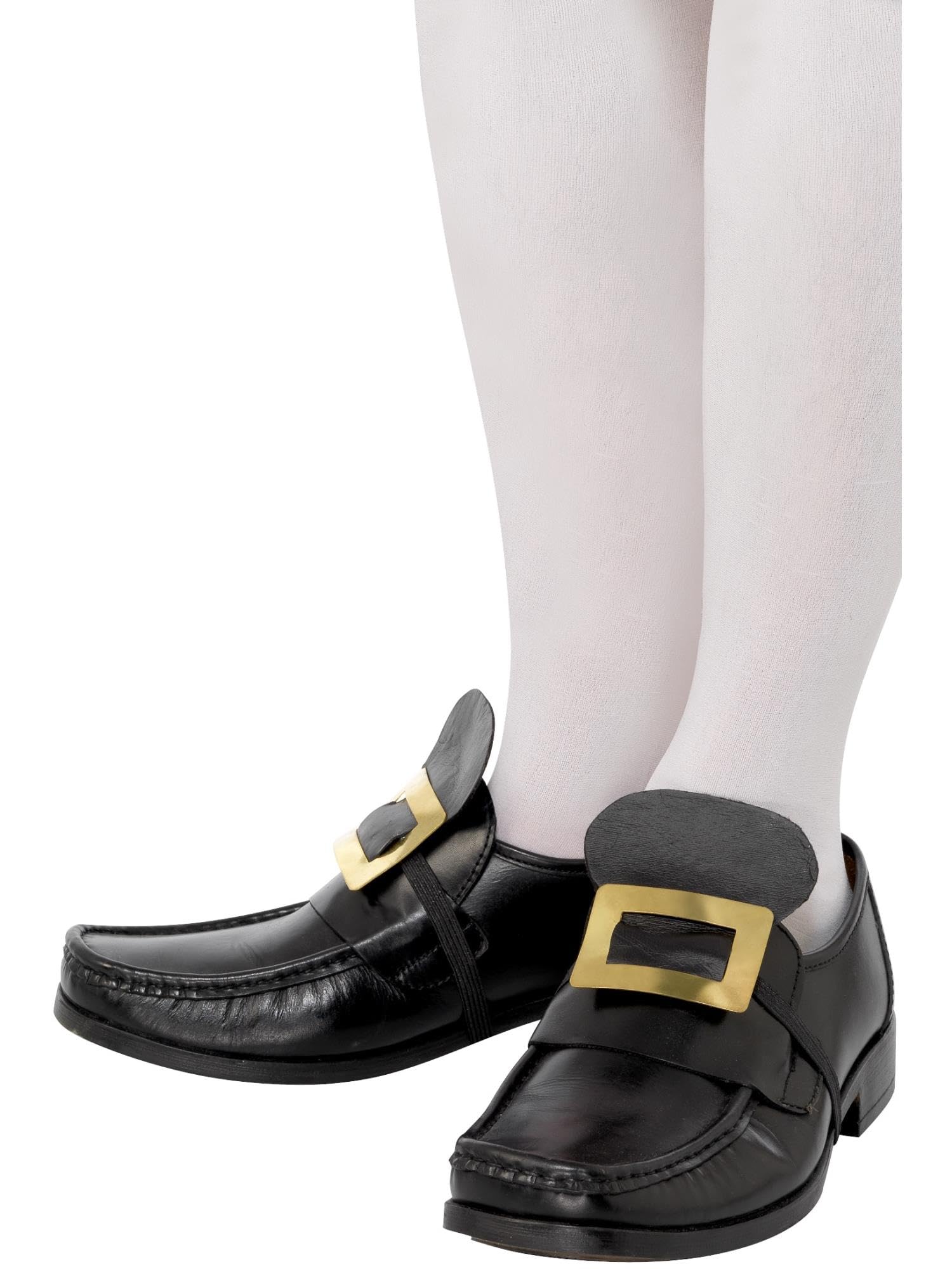 Smiffys Tales of Old England Metal Shoe Buckle with Elastic Strap, Gold