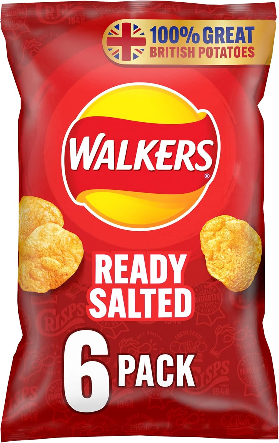 Walkers Ready Salted Multipack Crisps 6x25g