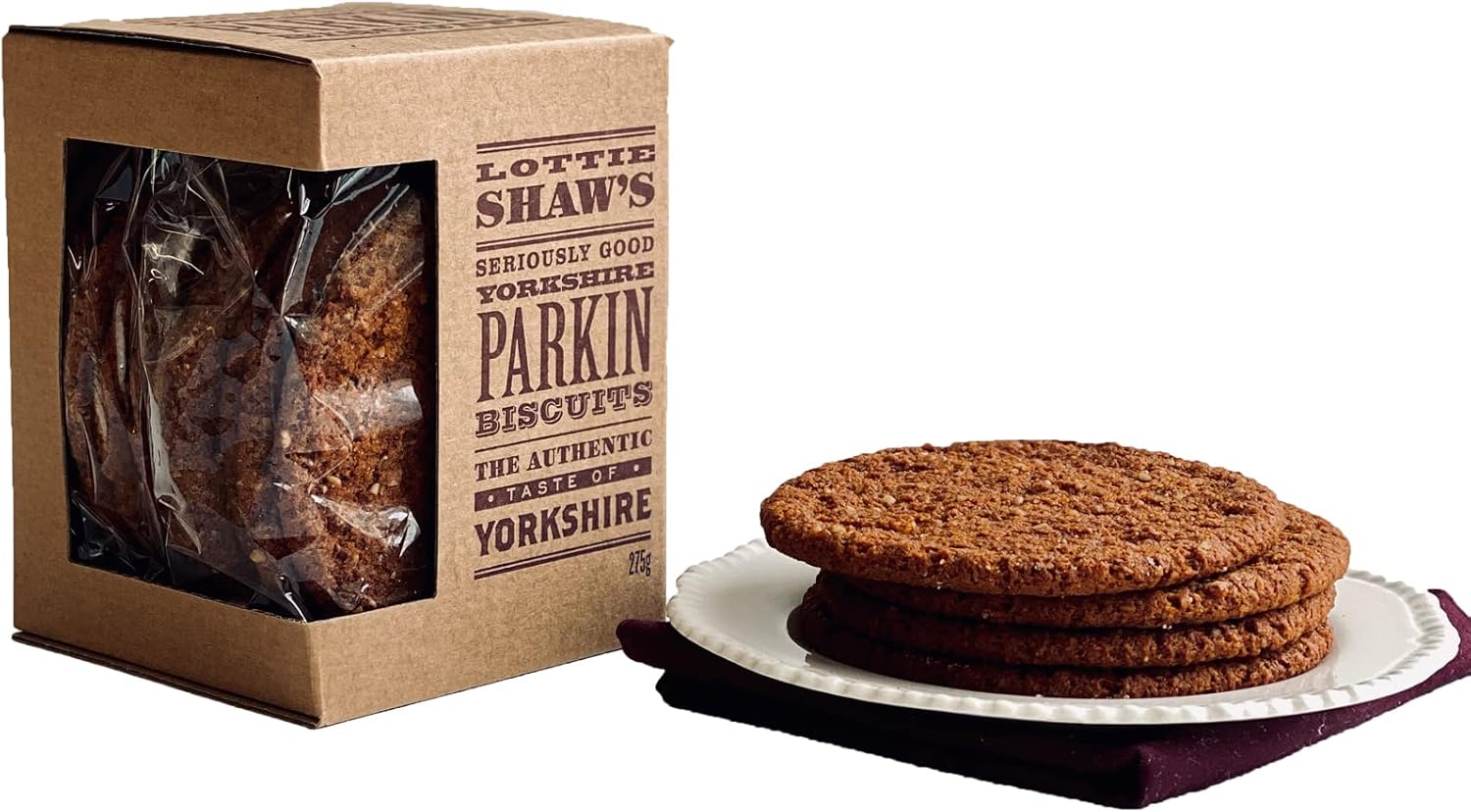 Lottie Shaw's Yorkshire Parkin Biscuit Box, 275g - Great Taste Award Winner