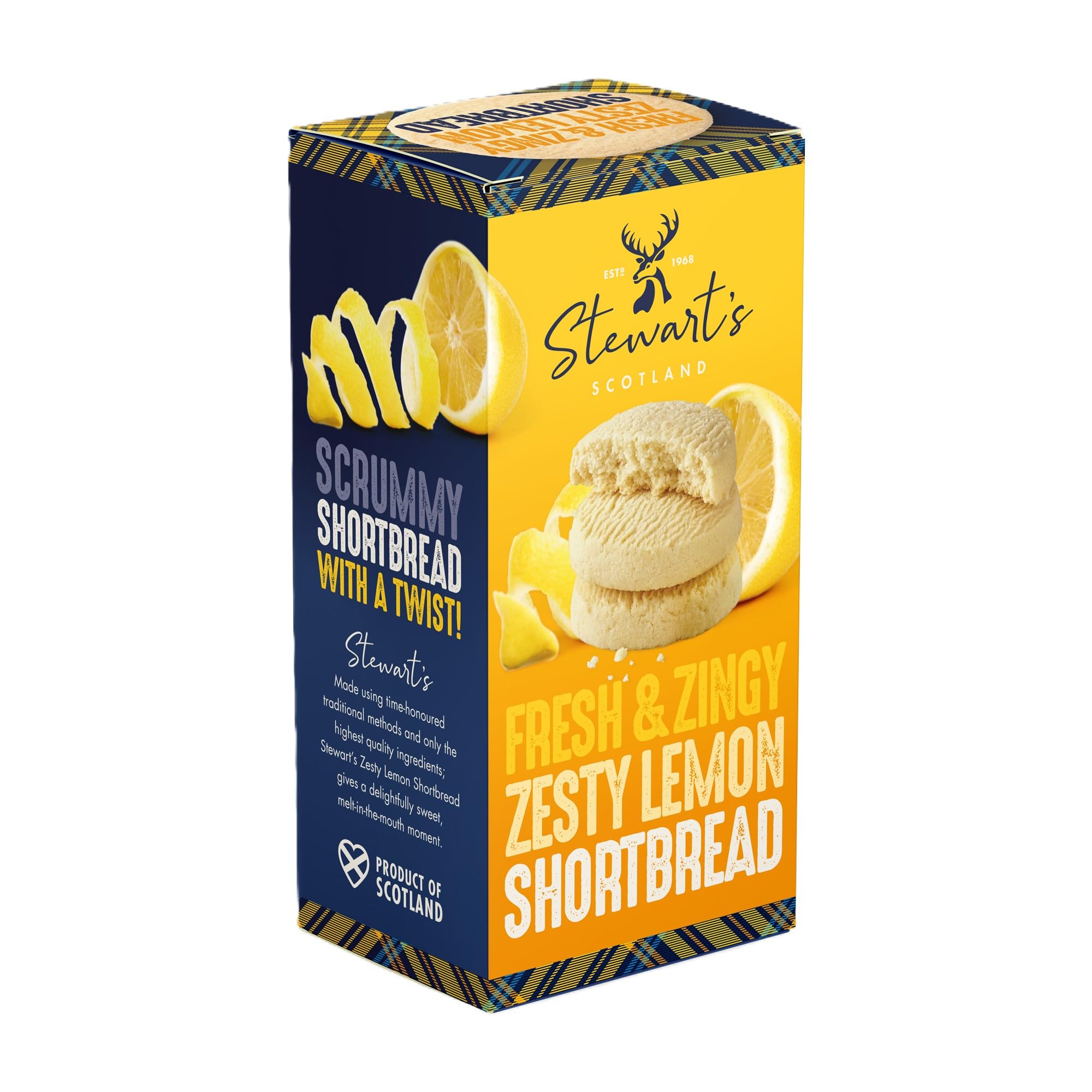 Stewart's Signature Range Lemon Curd Shortbread (160g) - Traditionally Made Scottish Treat