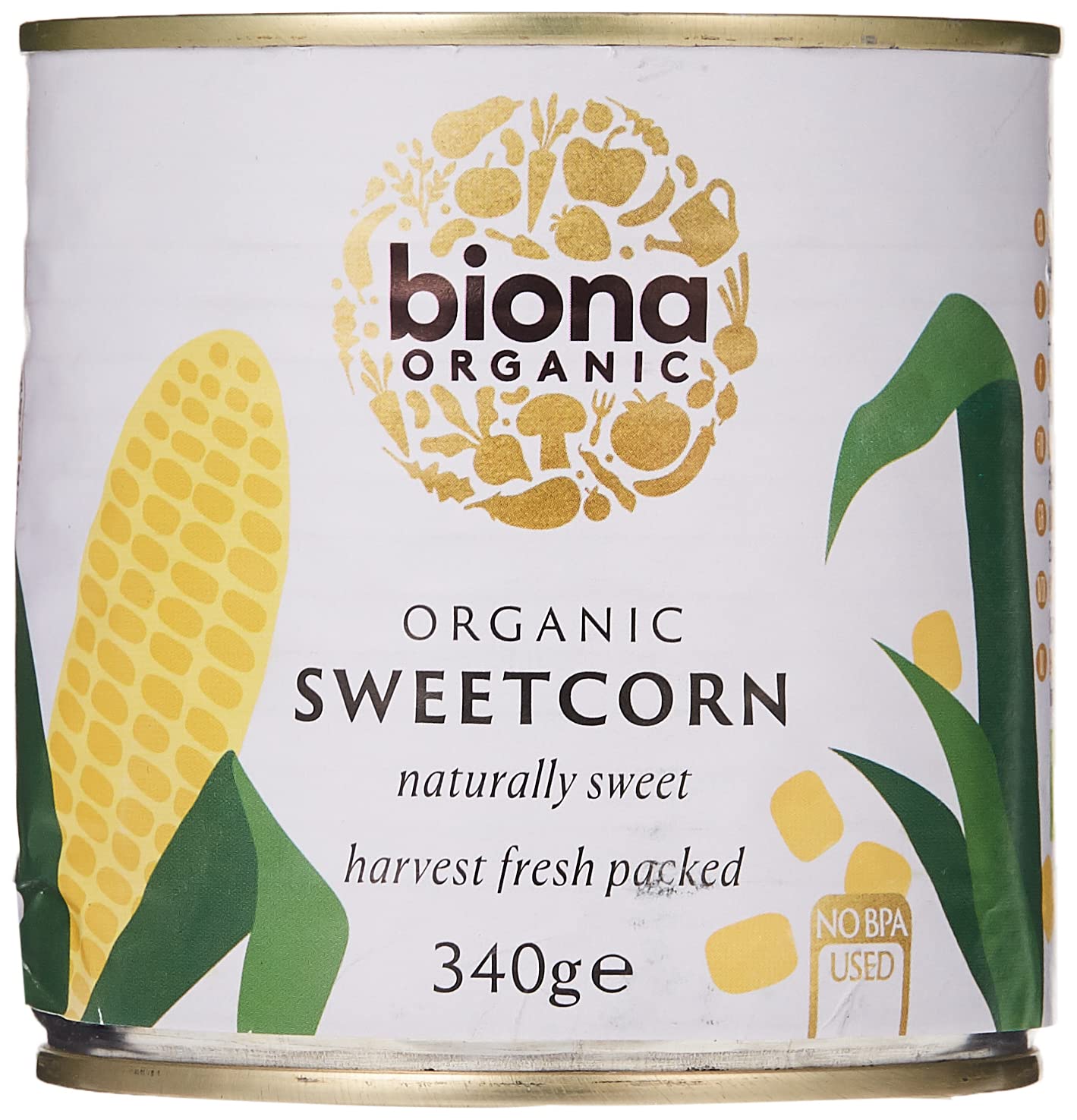 Biona Organic Sweetcorn, 340g - Naturally Sweet, No Added Sugar, Vegan & Organic