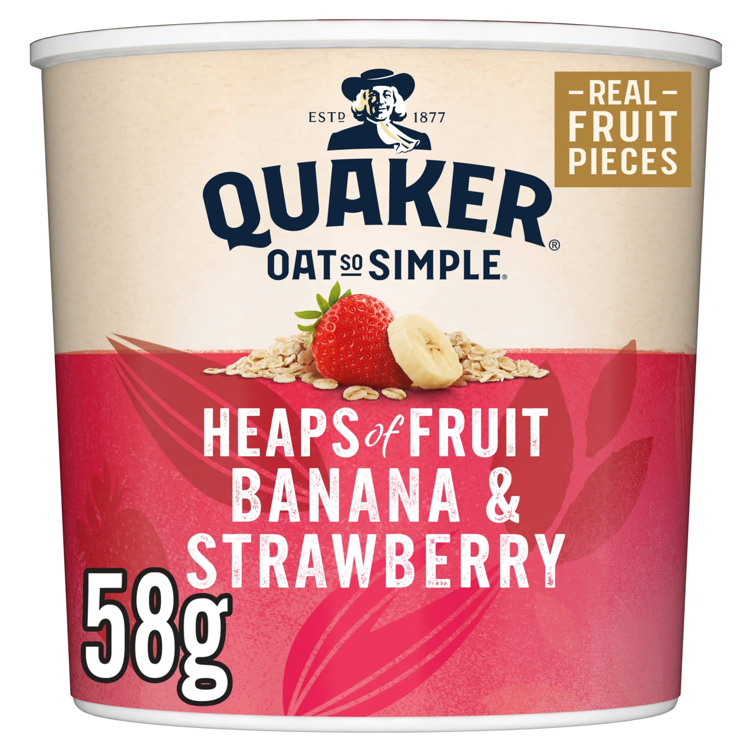 Quaker Oat So Simple Heaps of Fruit Banana and Strawberry Flavour Porridge