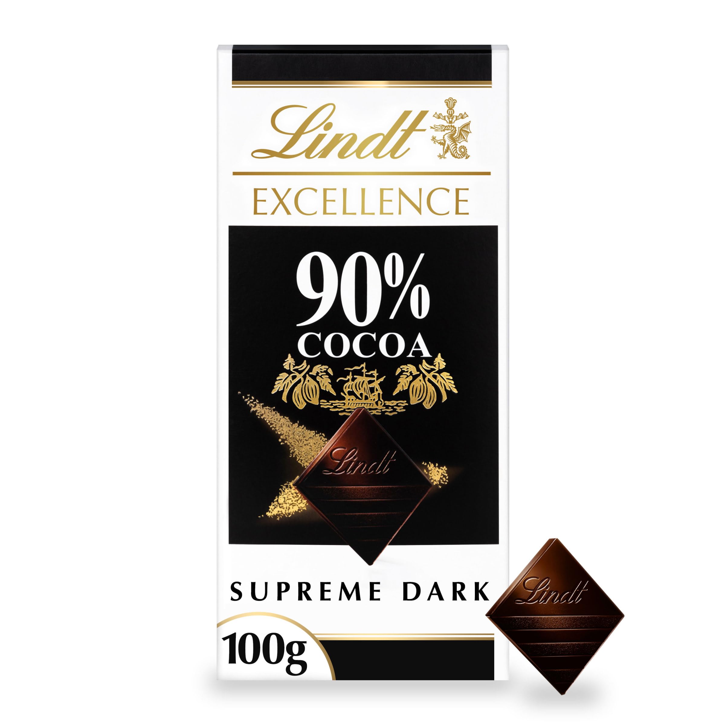 Lindt Excellence Supreme Dark 90% Cocoa Chocolate Bar 100g