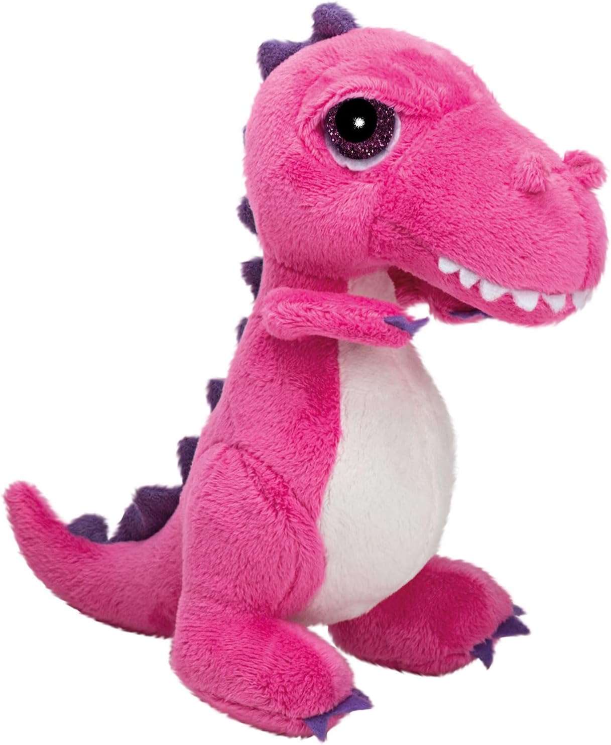 Suki Gifts T-Rex Dinoz Plush Toy - Soft Pink Dinosaur with Lilac Spikes, 7 Inch