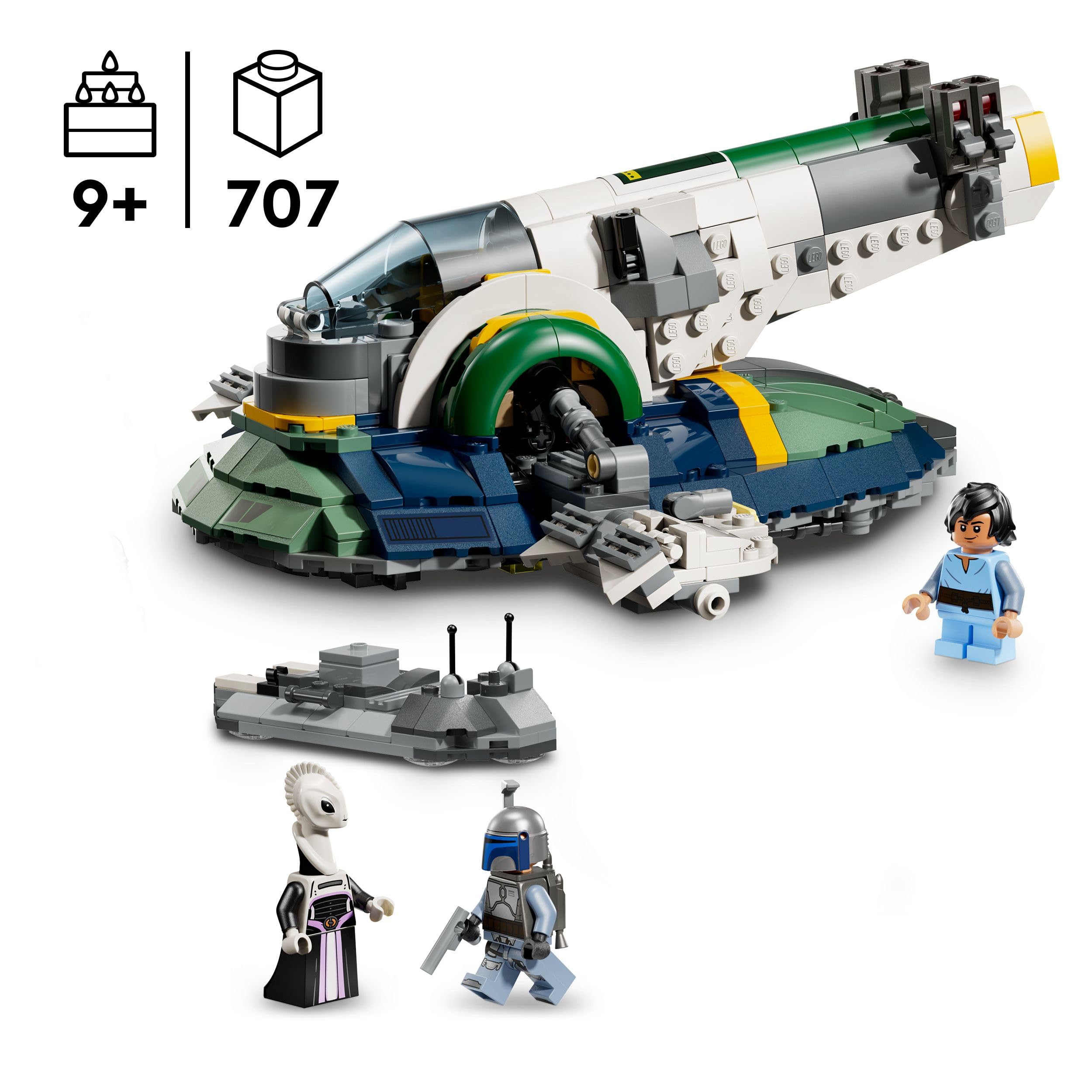 LEGO Star Wars 75433 Jango Fett's Starship - Buildable Play & Display Toy with Rotating Wings for Ages 9+