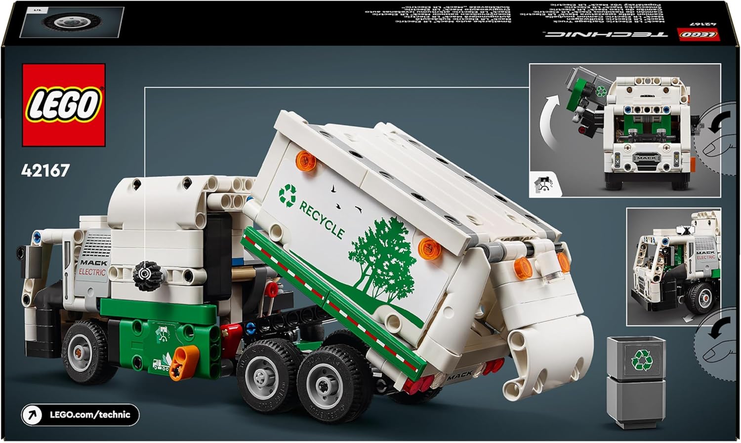 LEGO Technic Mack LR Electric Garbage Truck - Building Set for Kids 8+