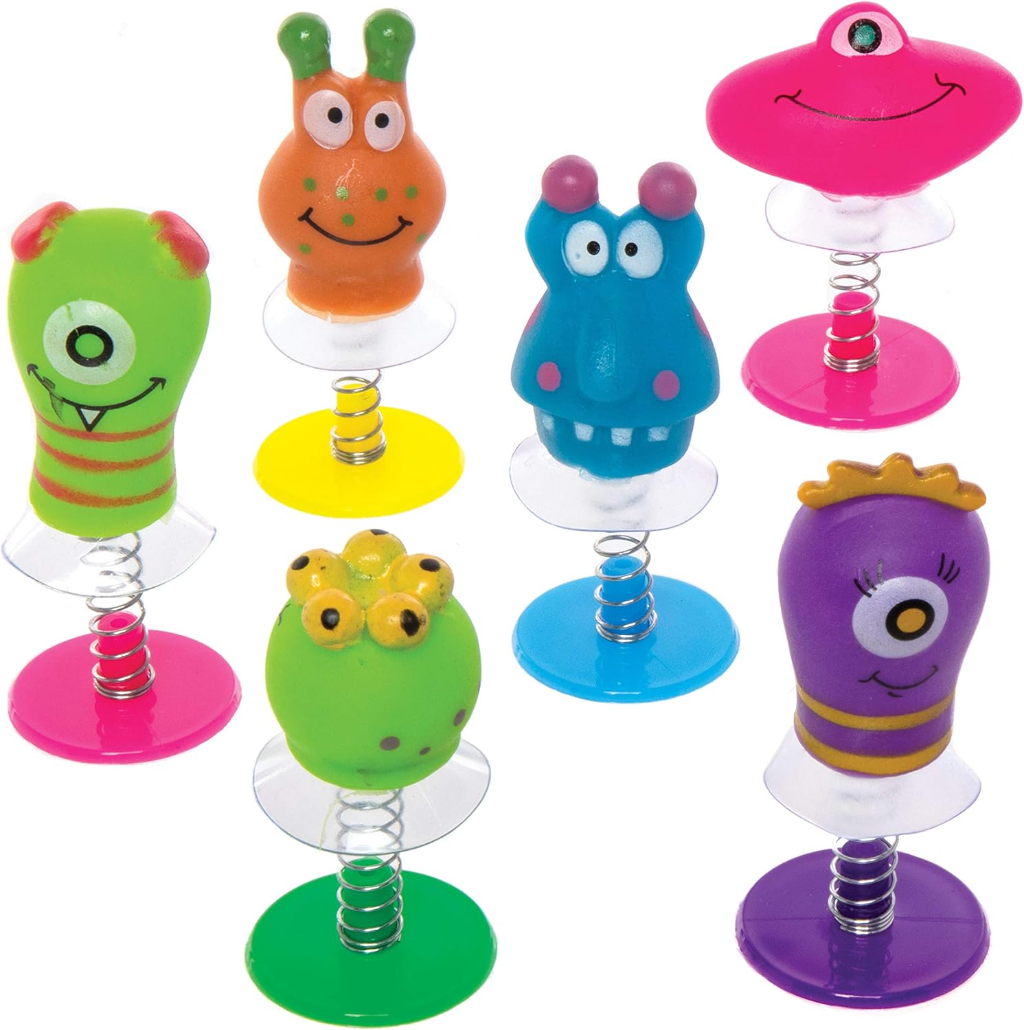 Baker Ross Monster Jump Poppers - Assorted Jumping Toys for Kids, Pack of 6