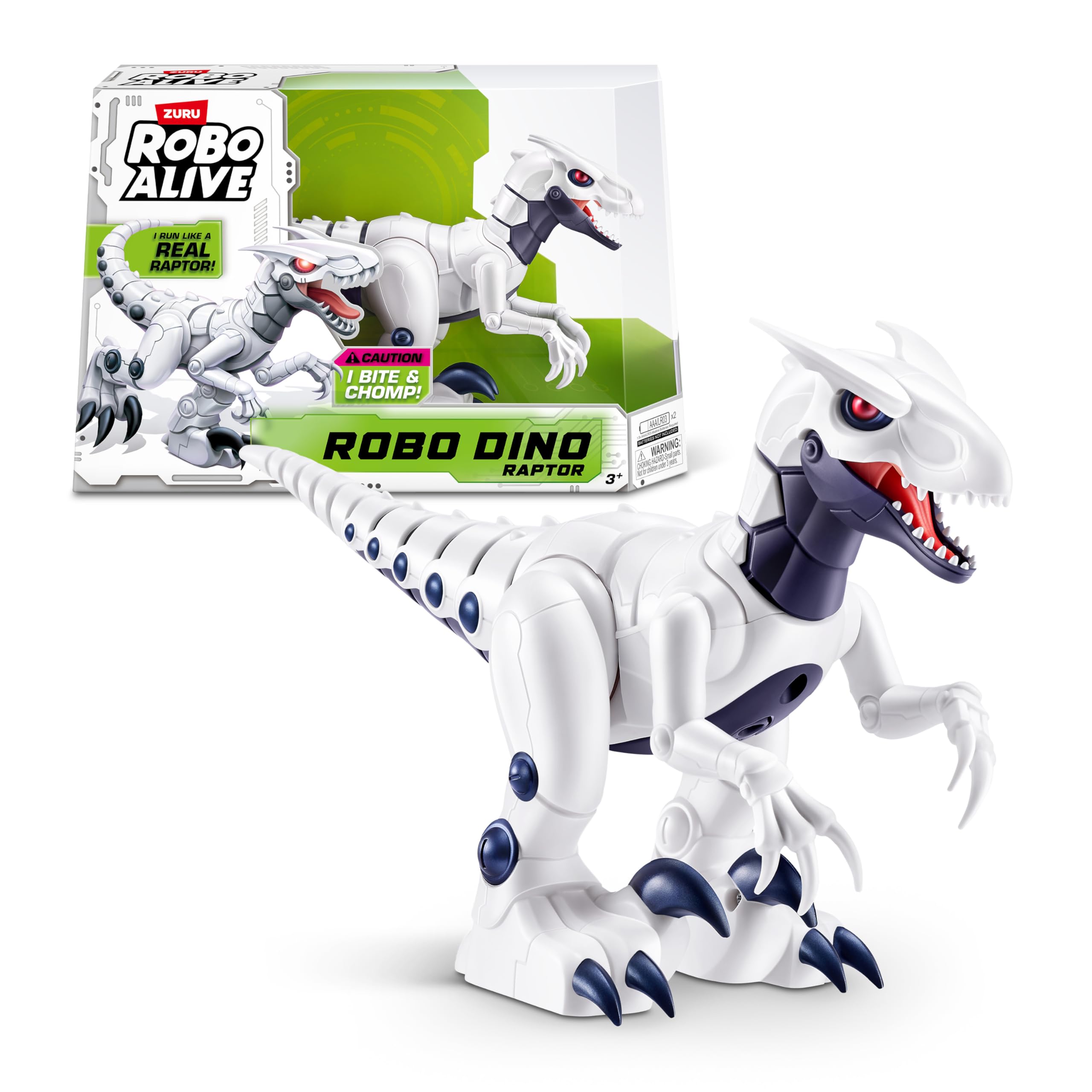 Robo Alive Dino Raptor Robotic Toy by ZURU - Electronic Dinosaur for Kids 3+