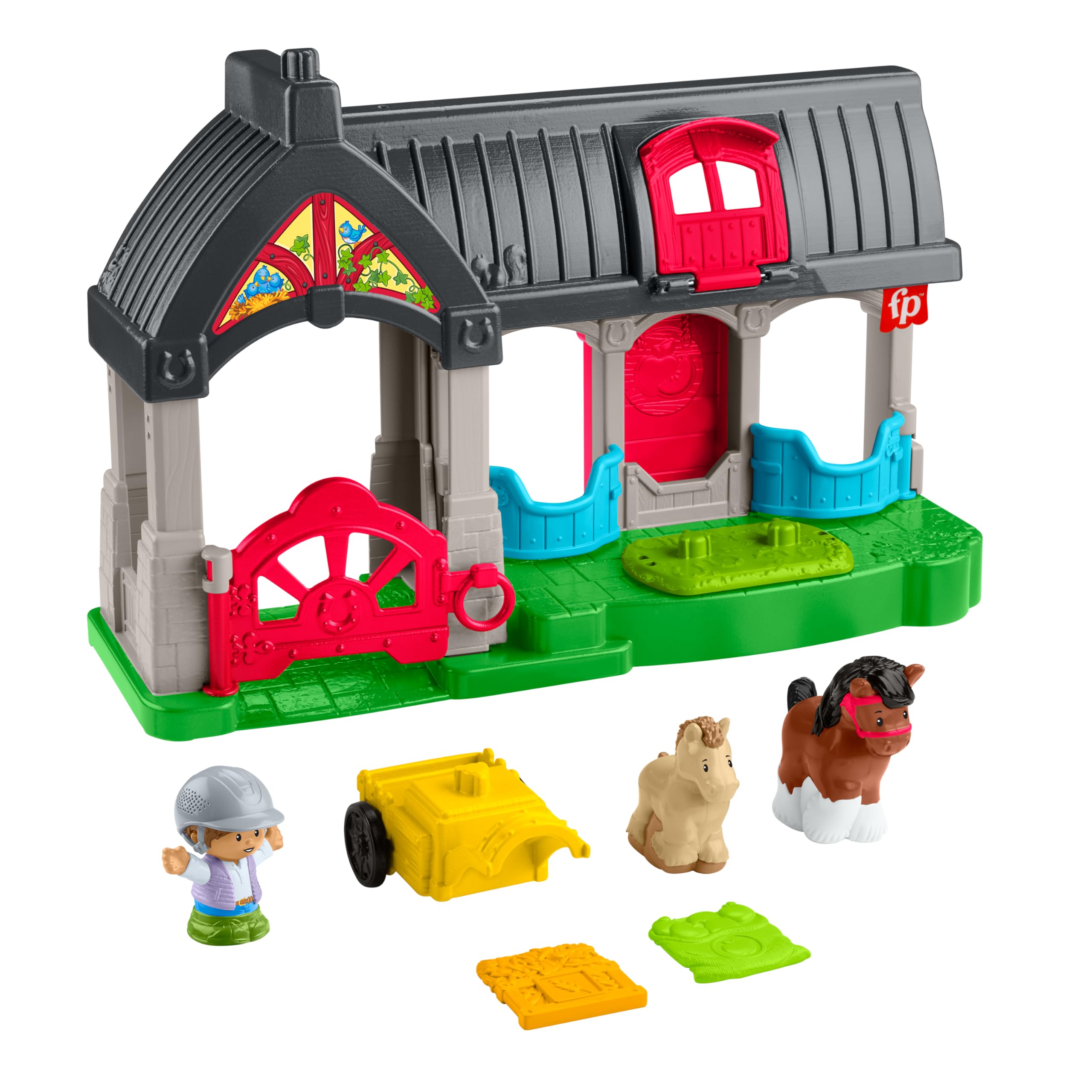 Fisher-Price Little People Friendly Horses Stable Playset with Sounds & Figures - Ages 1+