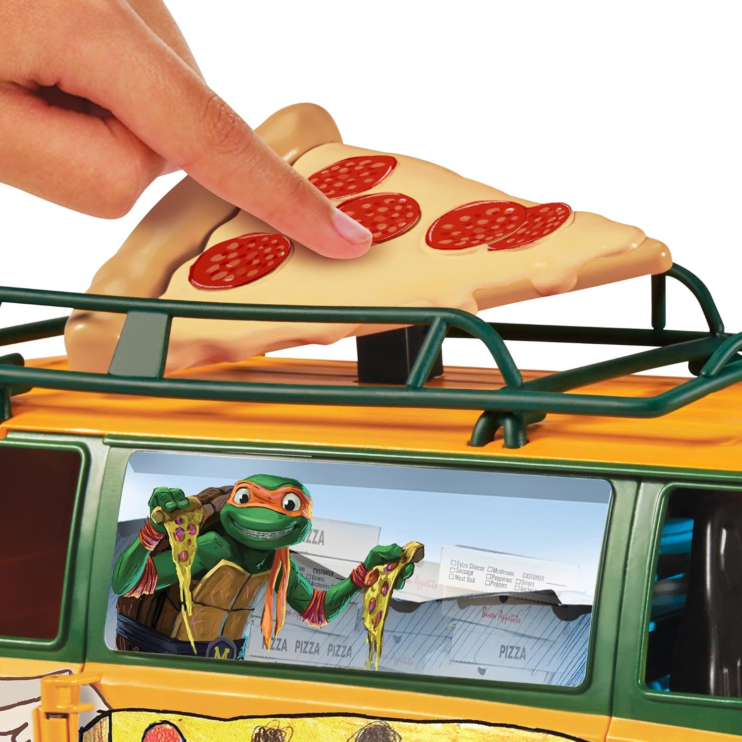 Teenage Mutant Ninja Turtles Pizza Fire Delivery Van - Action Playset for Kids 4+