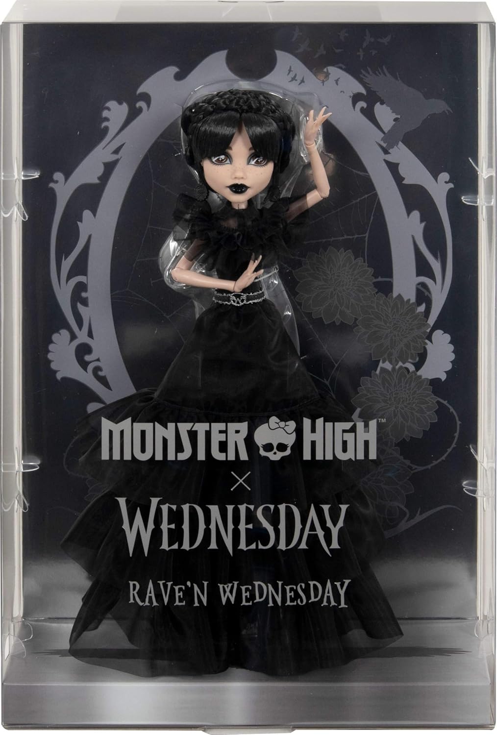 Monster High Wednesday Doll - Rave'N Wednesday Collectible Gothic Gown 6+