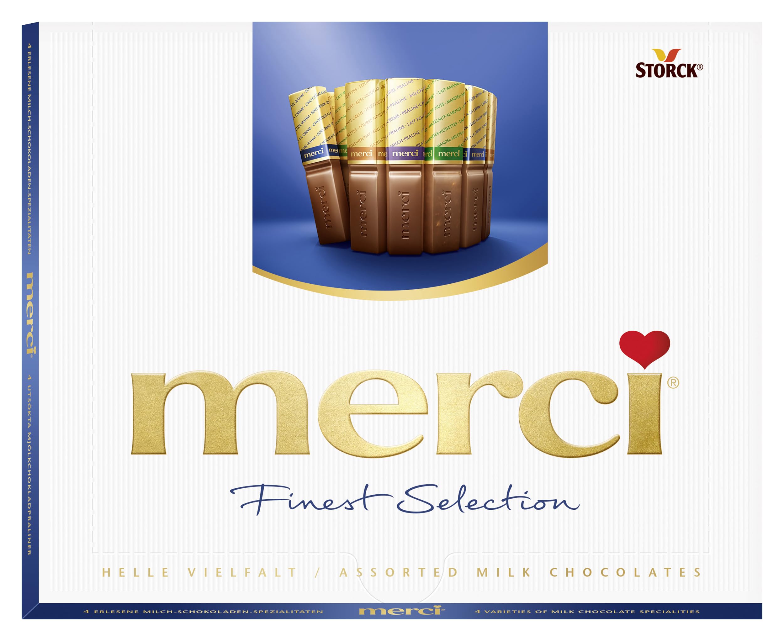 Merci - Finest Milk Chocolate Box 4 Varieties, 250g (Pack of 20)
