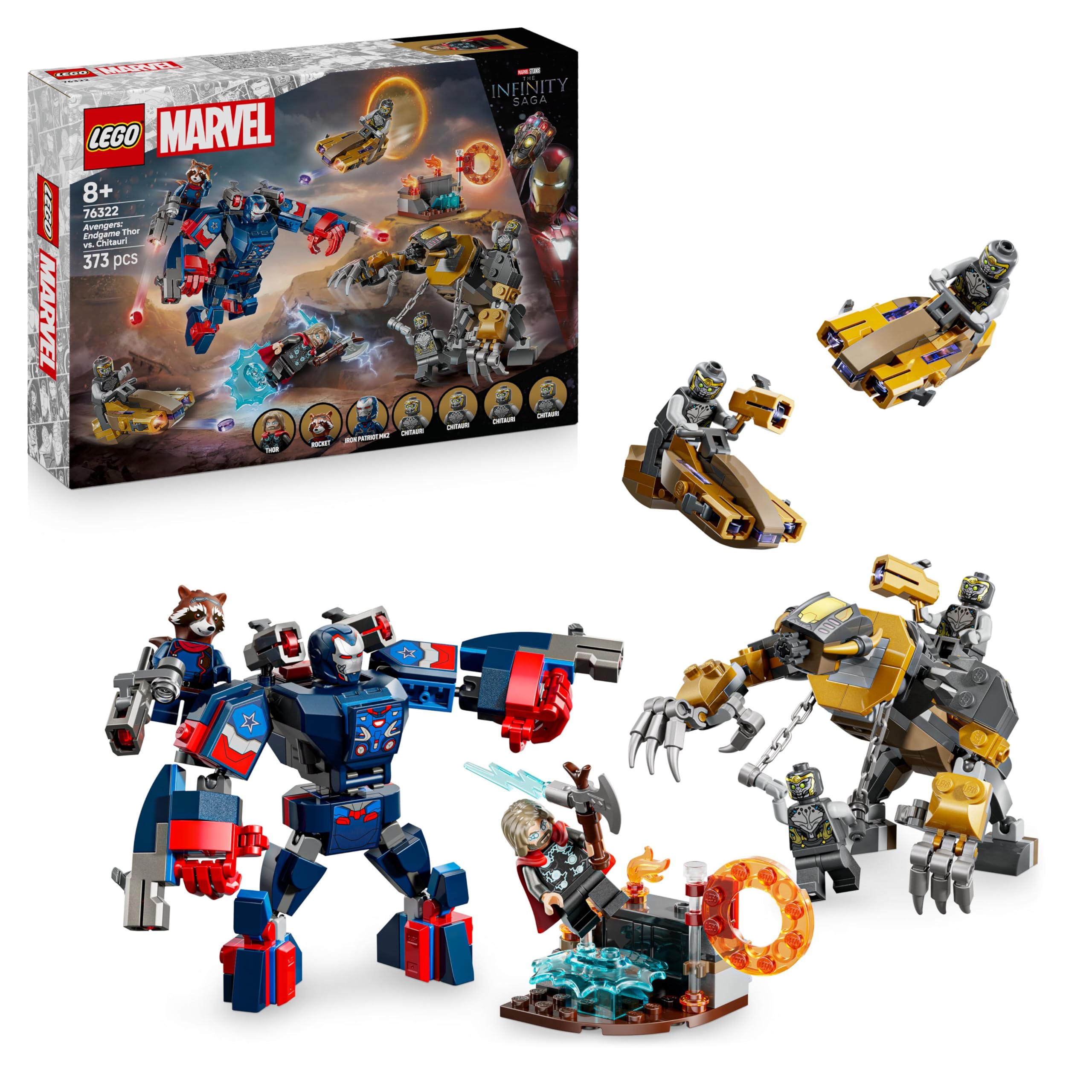LEGO ǀ Marvel Avengers: Endgame Thor vs. Chitauri - Buildable Action Playset for Kids 8+