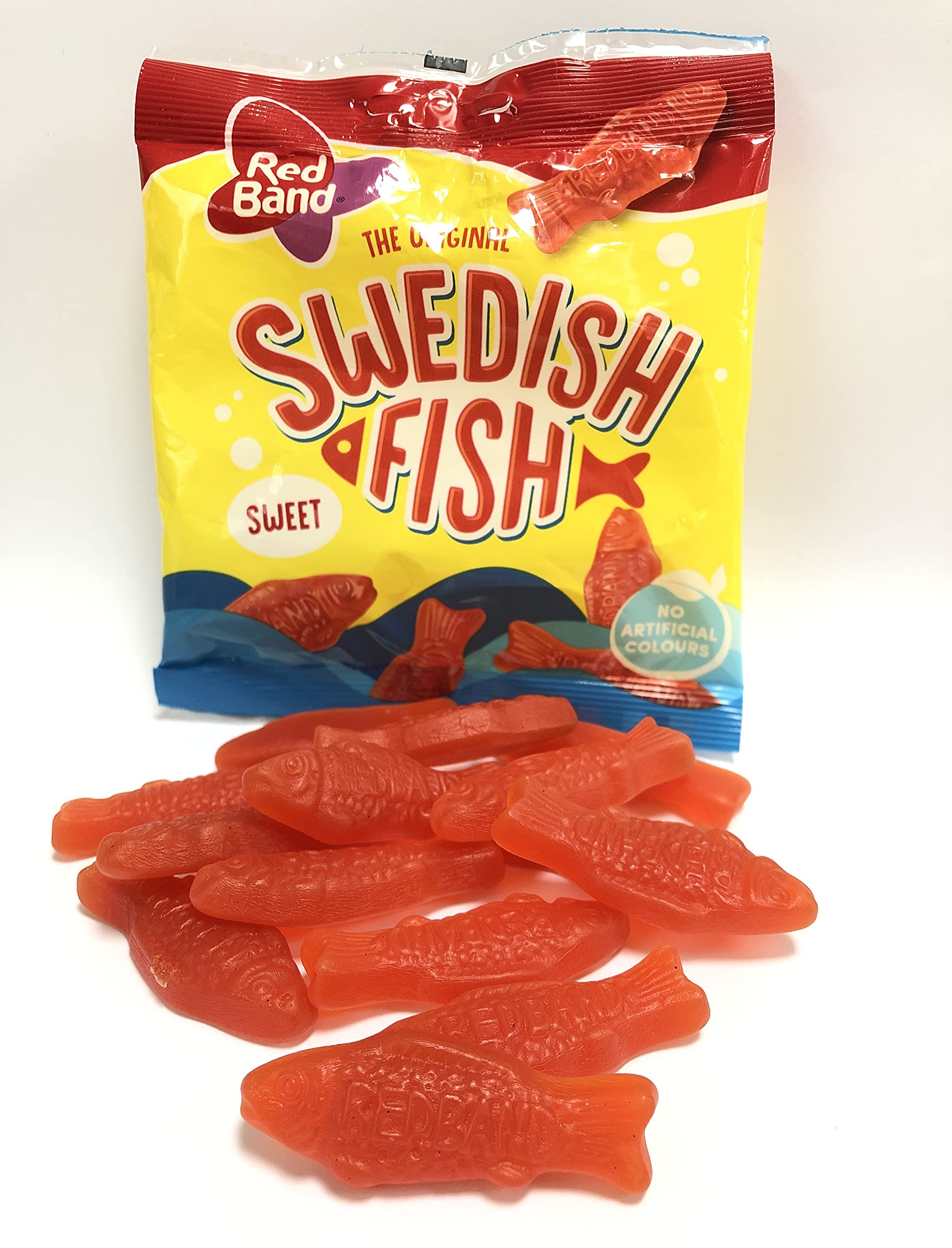 Red Band Swedish Fish Sweet Raspberry Flavoured Chewy Sweets, 100 g