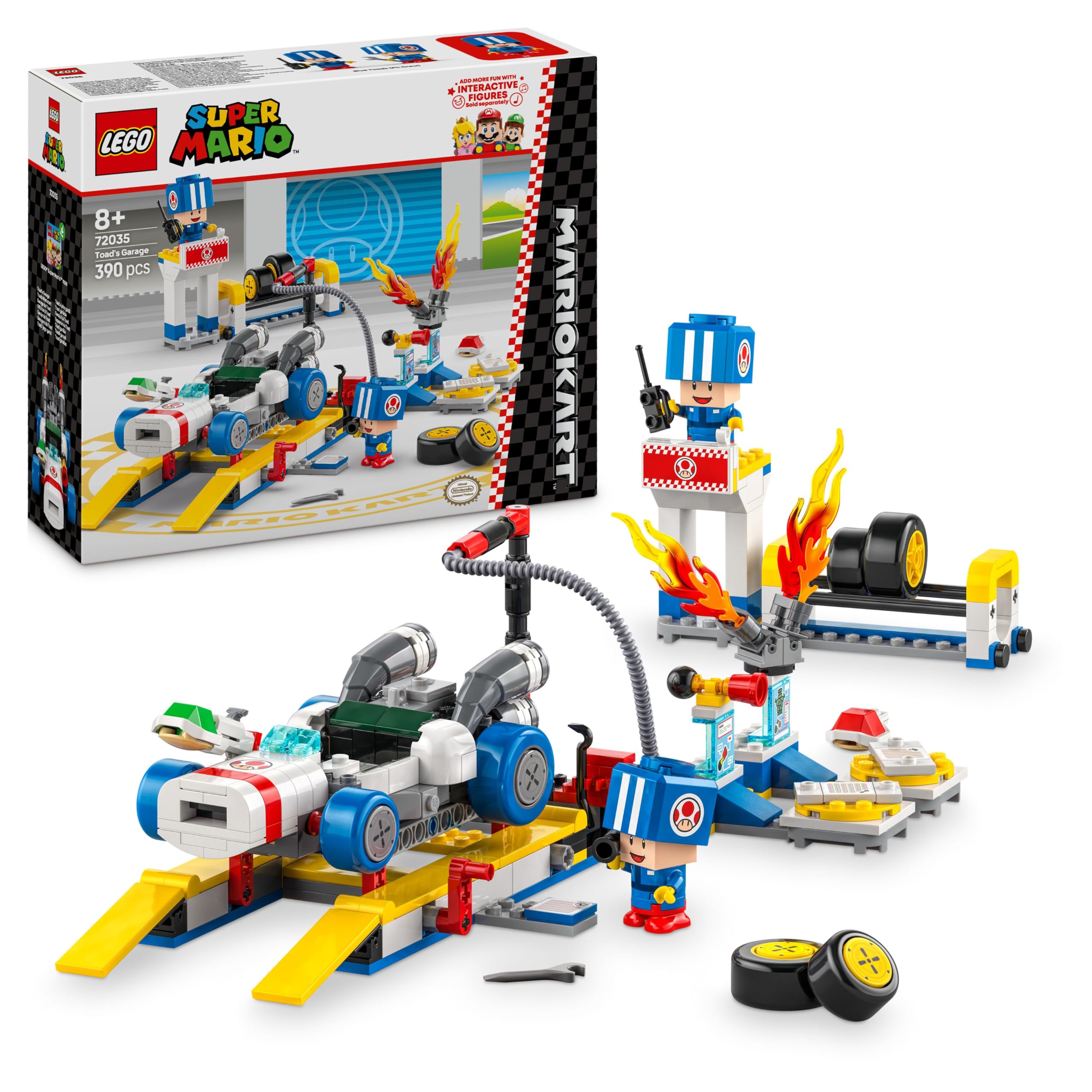 LEGO Super Mario: Mario Kart – Toad's Garage Set - Buildable B Dasher Kart & Mechanic Playset for Kids 8+