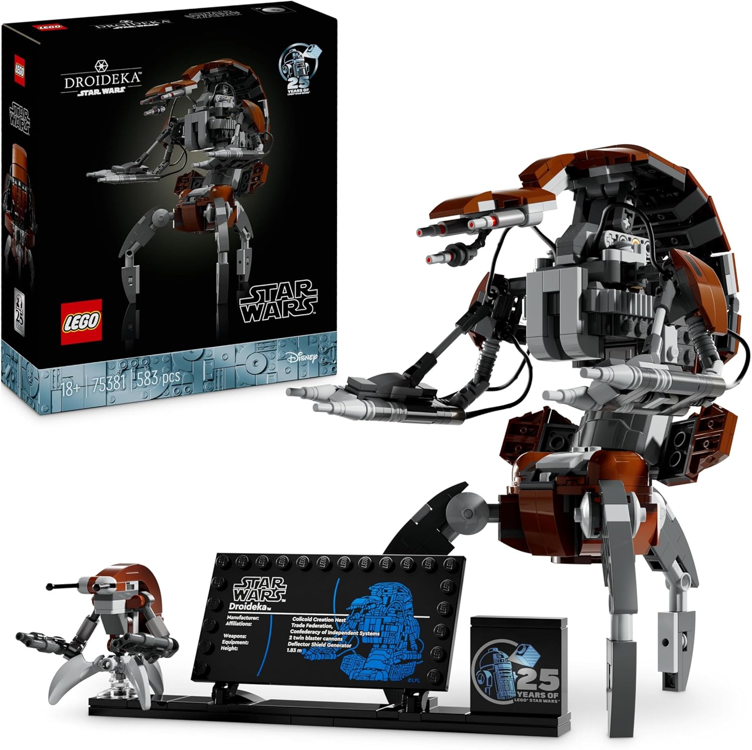 LEGO Star Wars Droideka Set 75381 - Buildable Destroyer Droid Model for Adults
