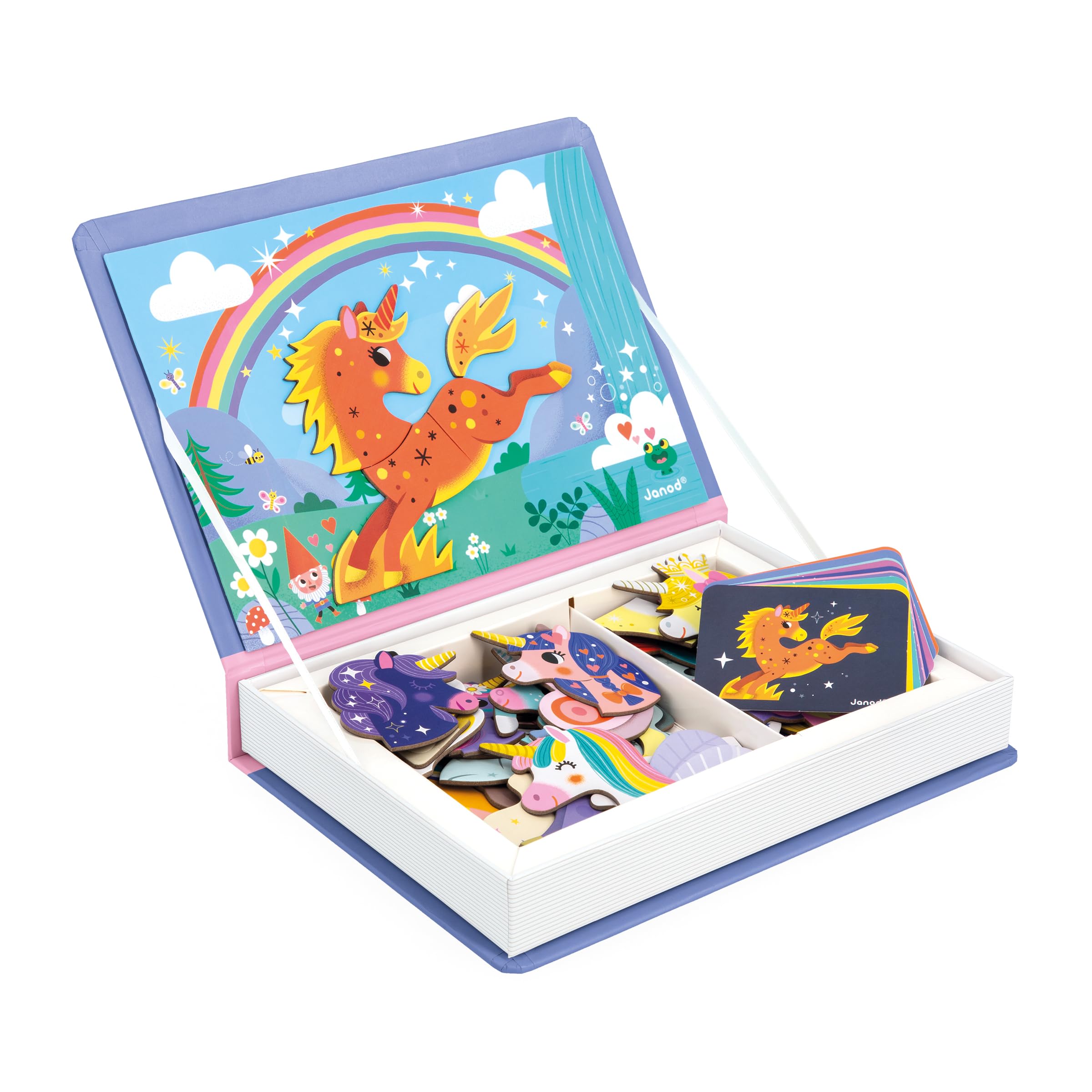 Janod Magnéti'Book Unicorns - 44-Magnet Educational Game for Ages 3+