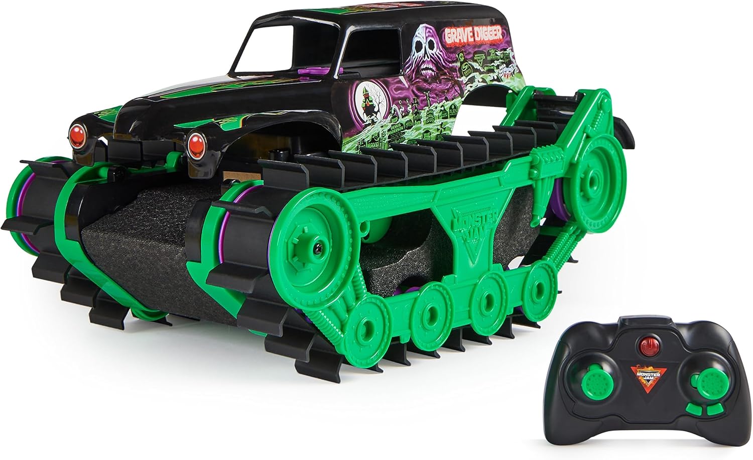 Monster Jam Grave Digger Trax - All-Terrain RC Vehicle for Kids 4+