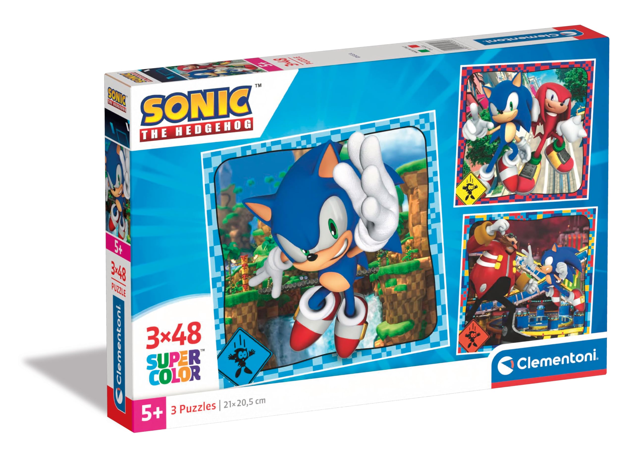 Clementoni Sonic 3 Jigsaw Puzzle - 48-Piece Supercolor Puzzle for Kids