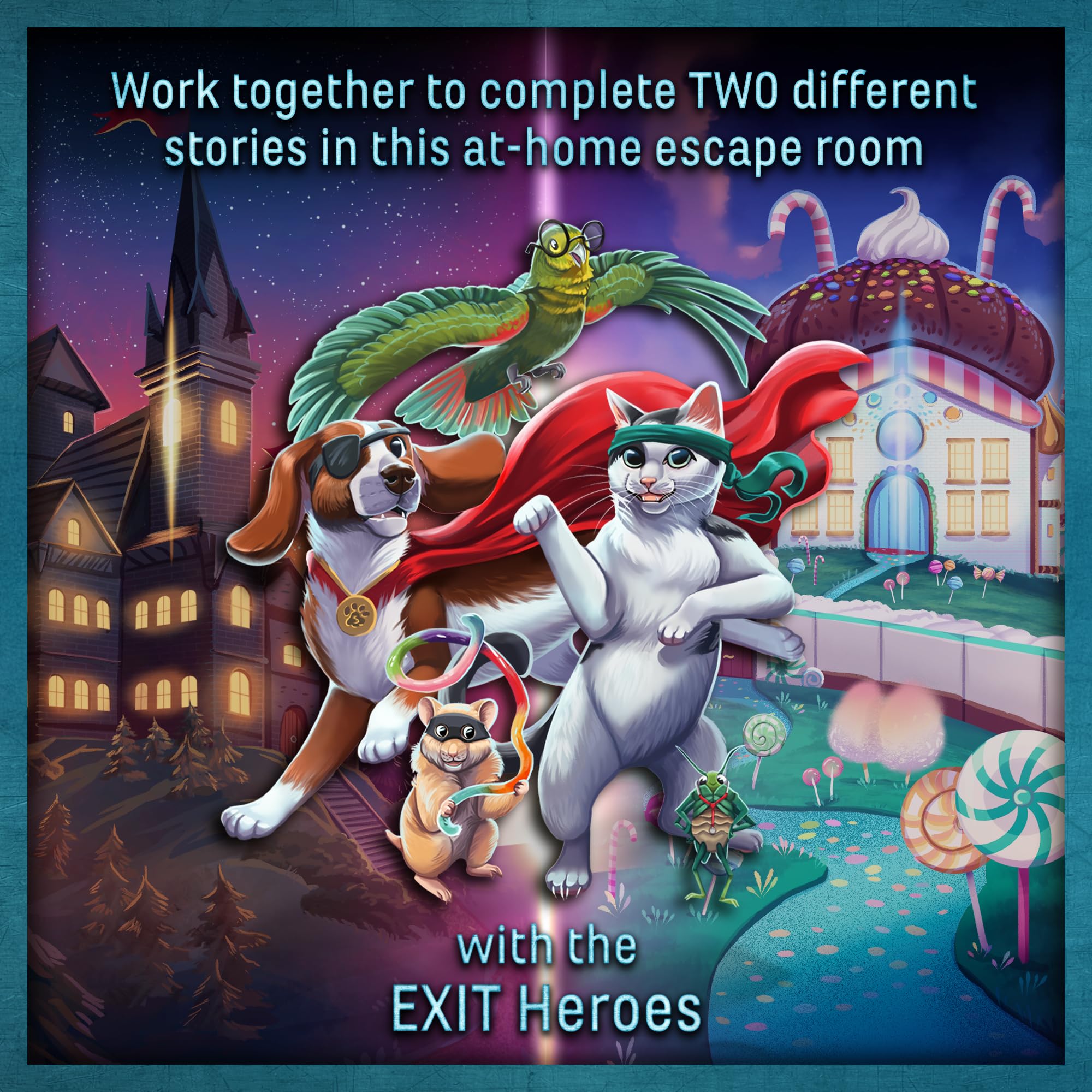 Thames & Kosmos EXIT: Family Heroes Card Game – 2 Escape Room Adventures