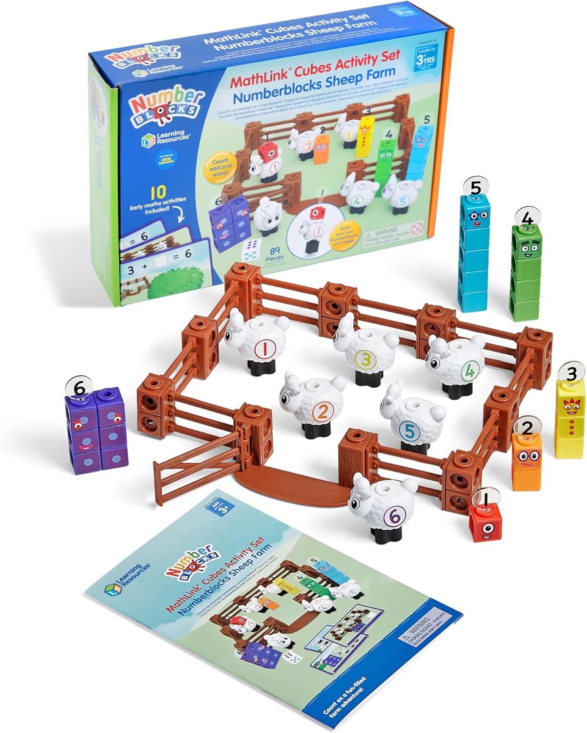 Learning Resources MathLink Dice Set - Numberblocks Counting Sheep Play Farm, Ages 3-7