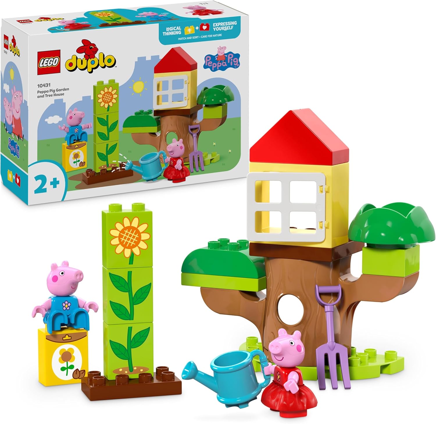 LEGO DUPLO Peppa Pig Garden and Tree House - Educational Building Set for Toddlers 2+