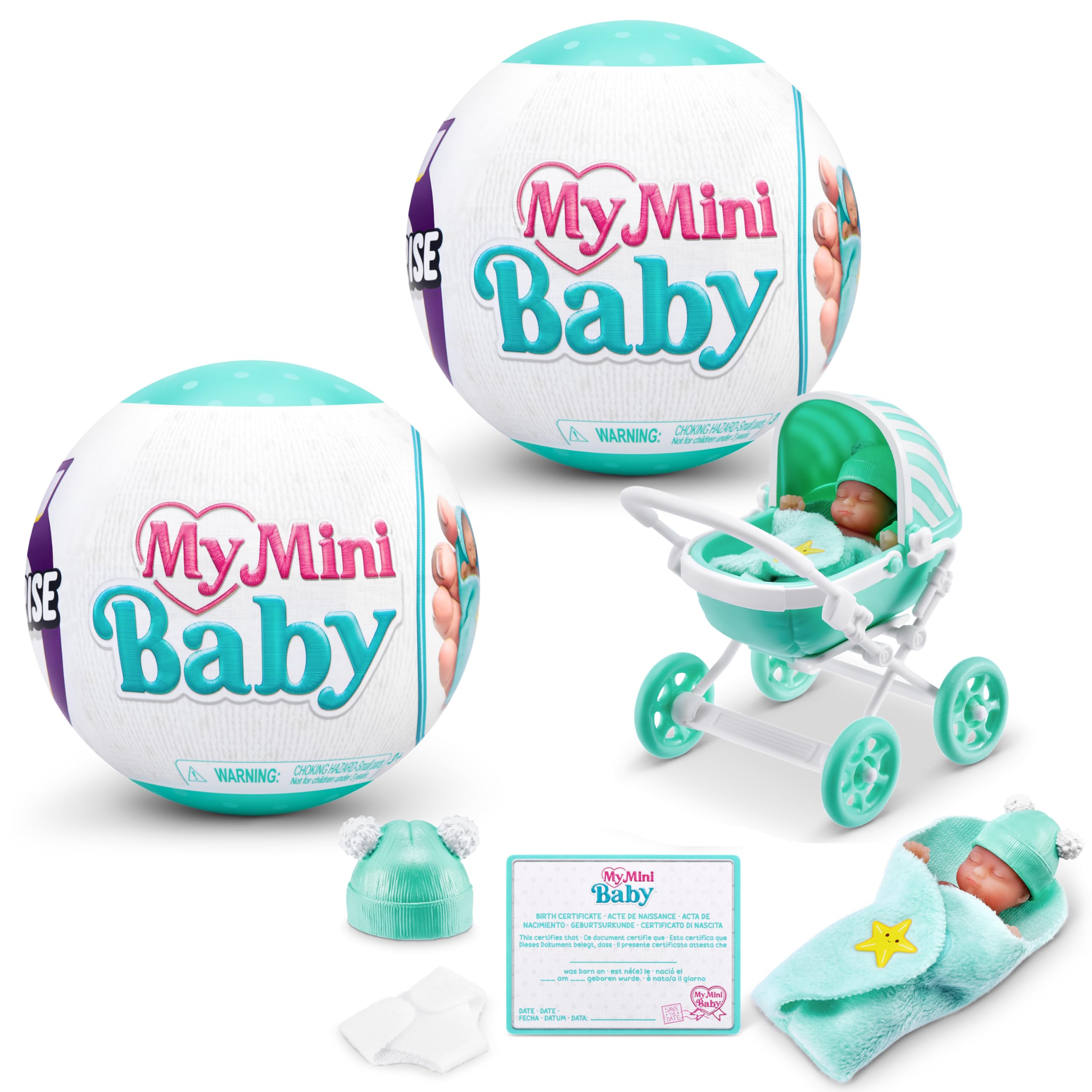 5 Surprise My Mini Baby Series 1 - Collectible Mystery Capsules with Realistic Baby Dolls & Playsets