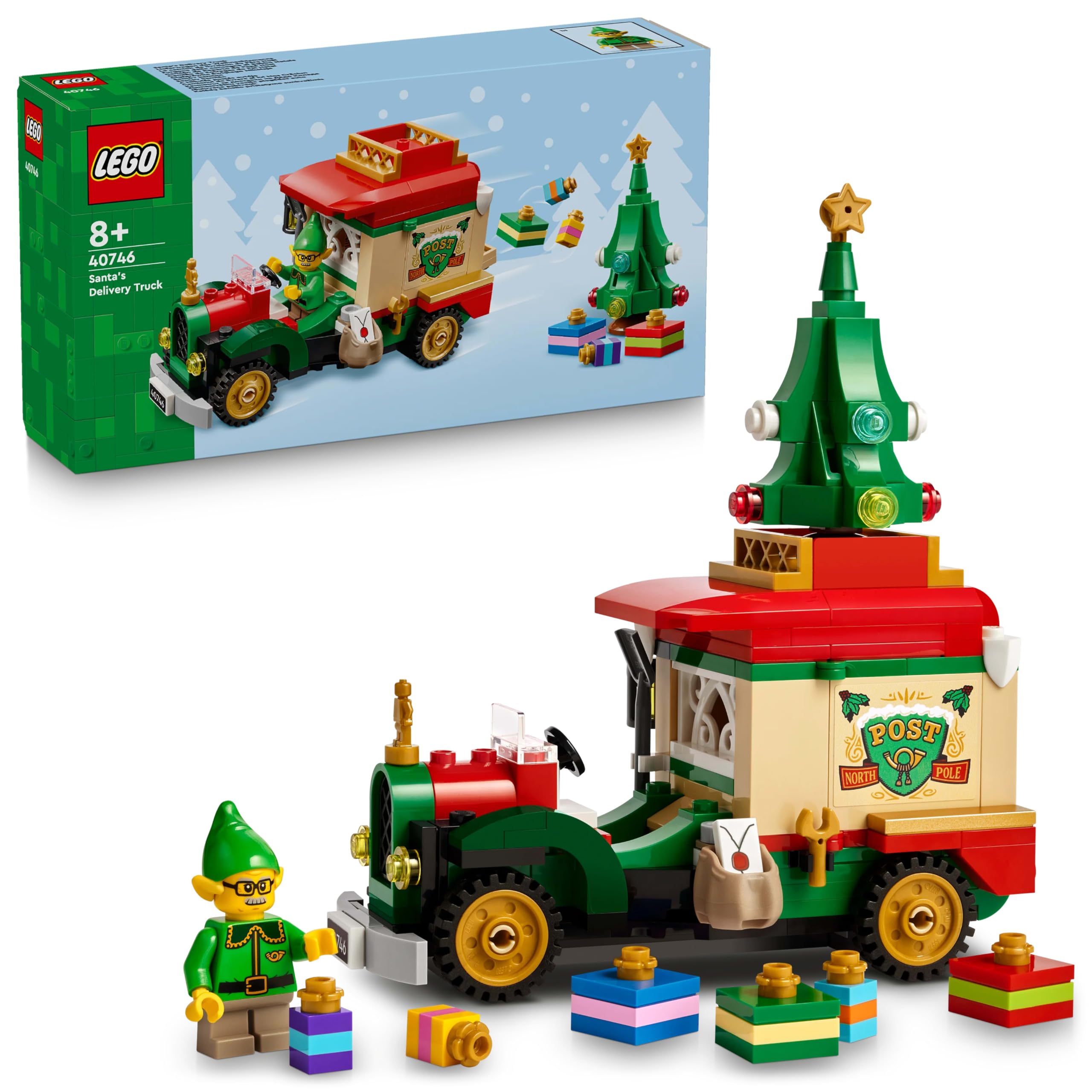 LEGO Santa's Delivery Truck Toy - Building Set for 8+ Year Olds with Elf Minifigure