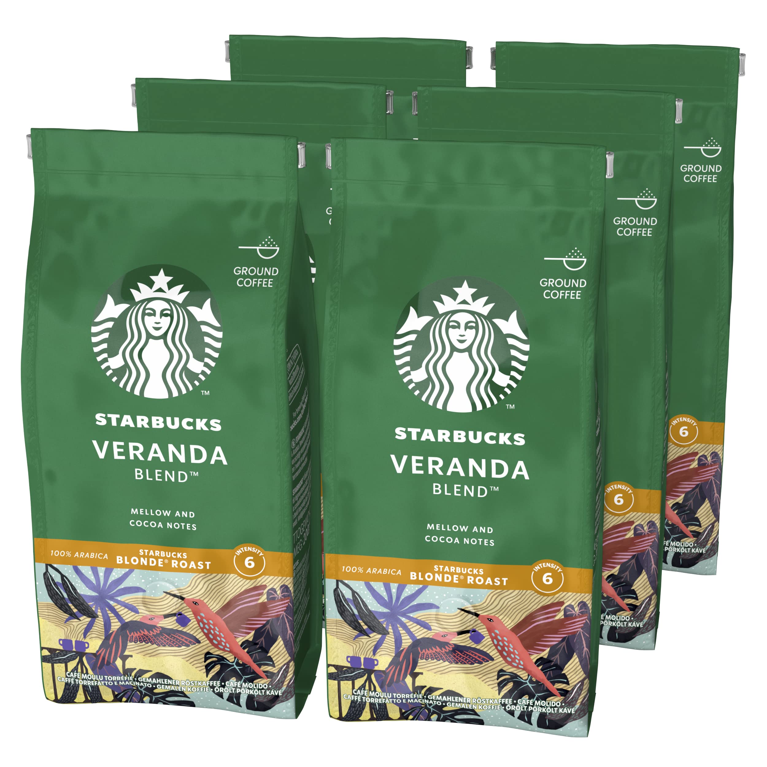 STARBUCKS Veranda Blend Blonde Roast Ground Coffee 200g (Pack of 6)