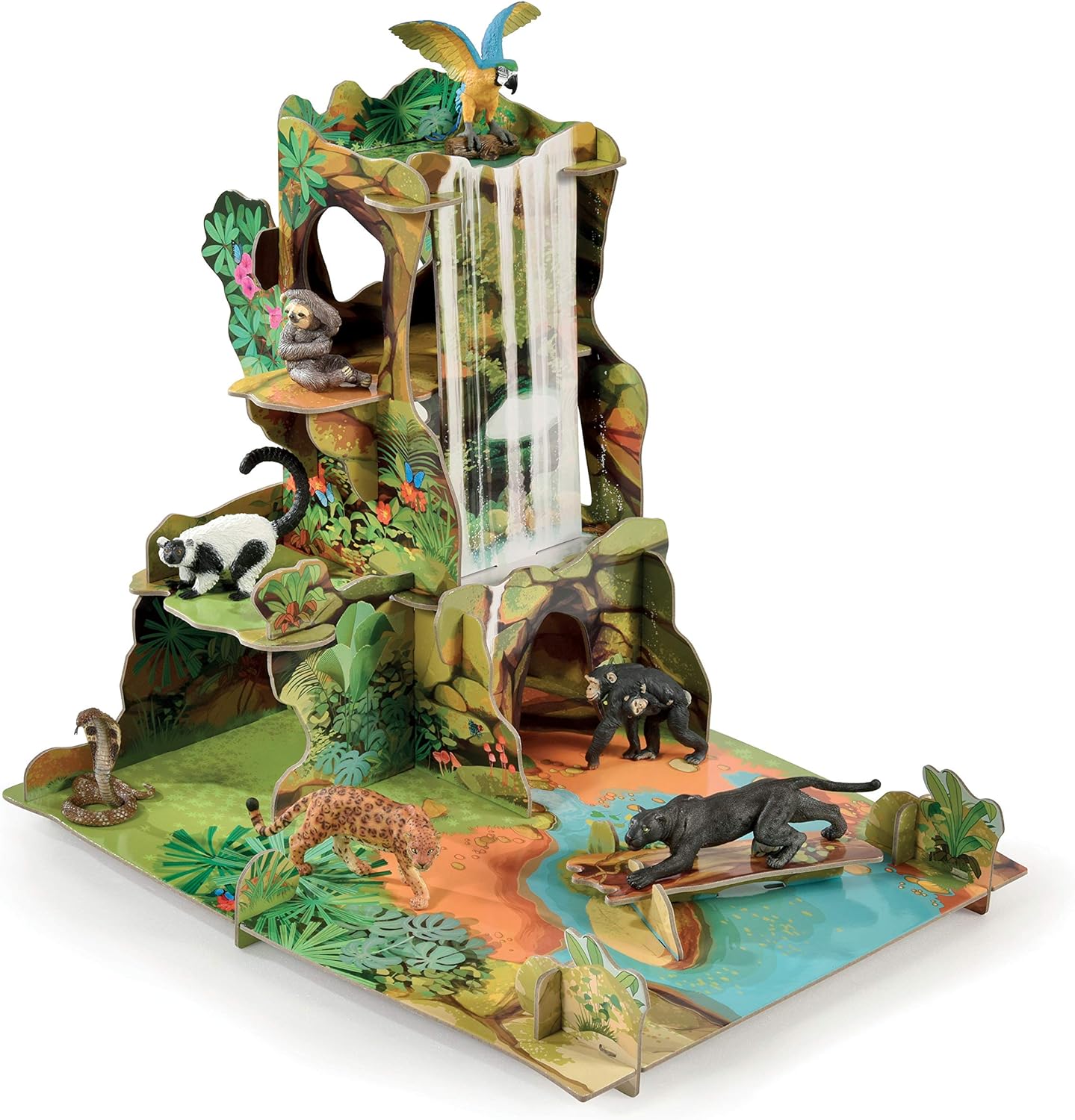 Papo Jungle Playset 60112 - Cardboard Wildlife Habitat for Animal Figurines, Ages 3+