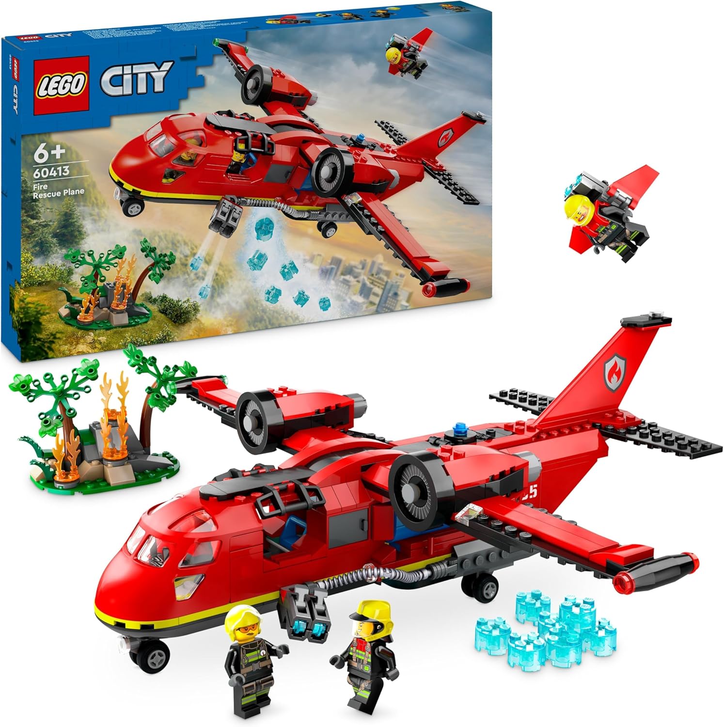 LEGO City Fire Rescue Plane Toy - 478-Piece Building Set for Ages 6 and Up