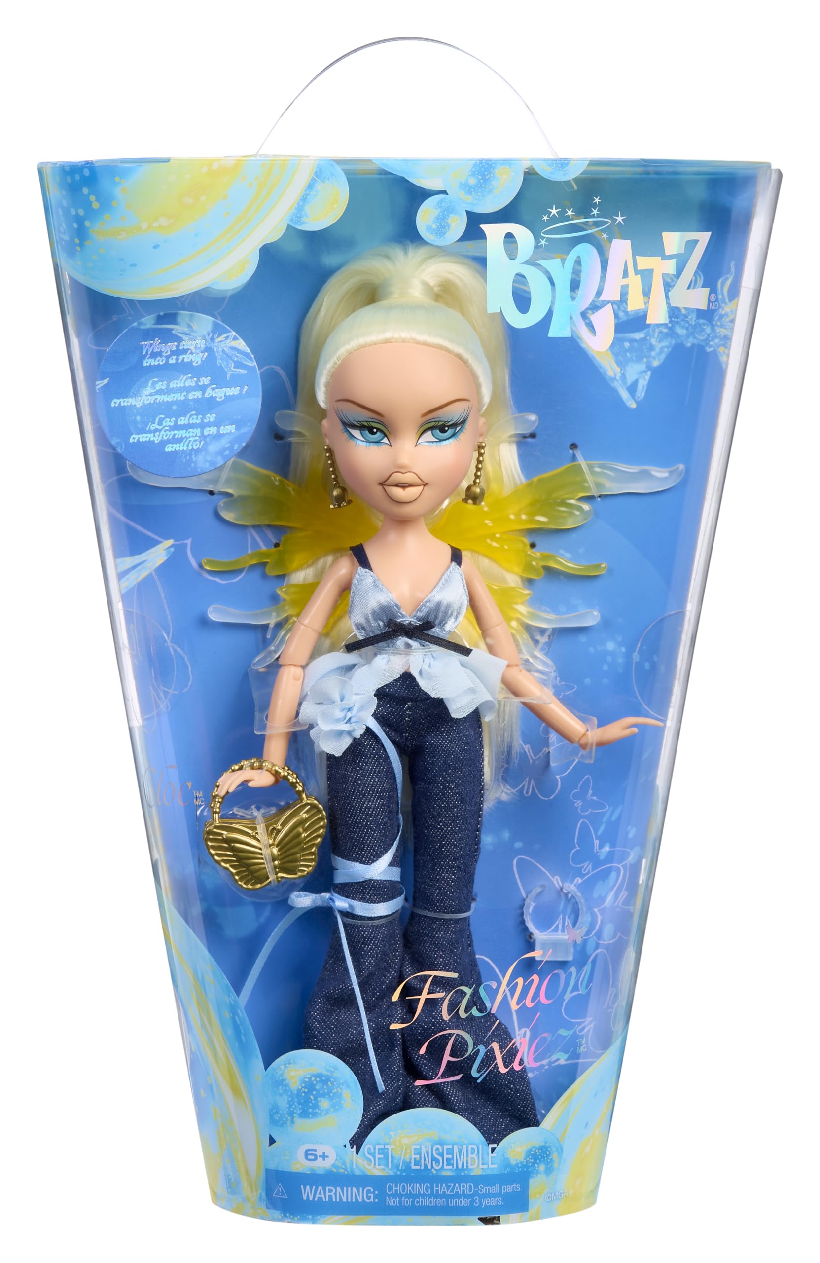 Bratz Fashion Pixiez Cloe - Collectible Fantasy Doll with Transformable Wings Ring & Fashion Accessories