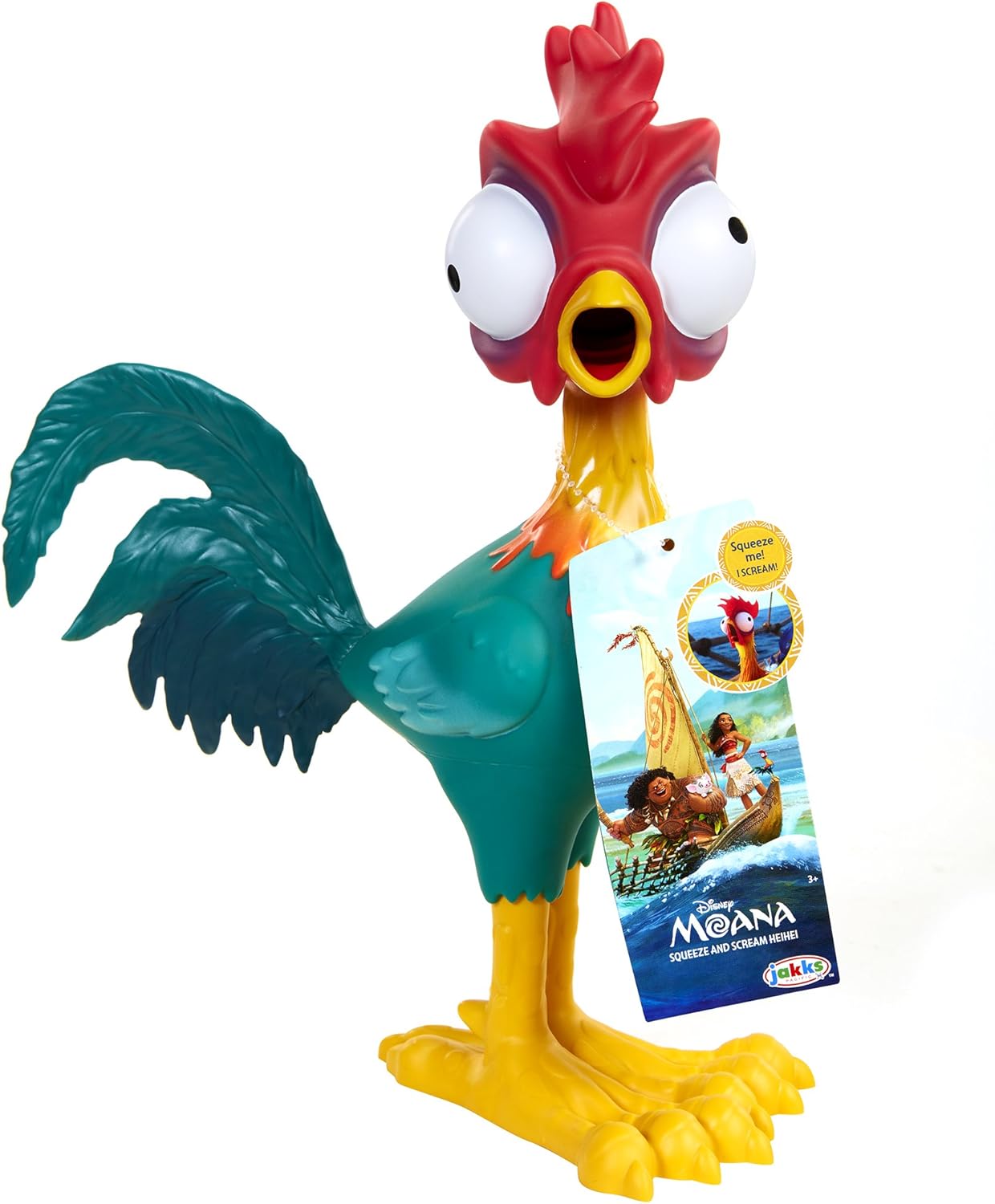 Disney Moana Squeeze and Scream Heihei - Interactive Squeezable Toy for Kids 3+