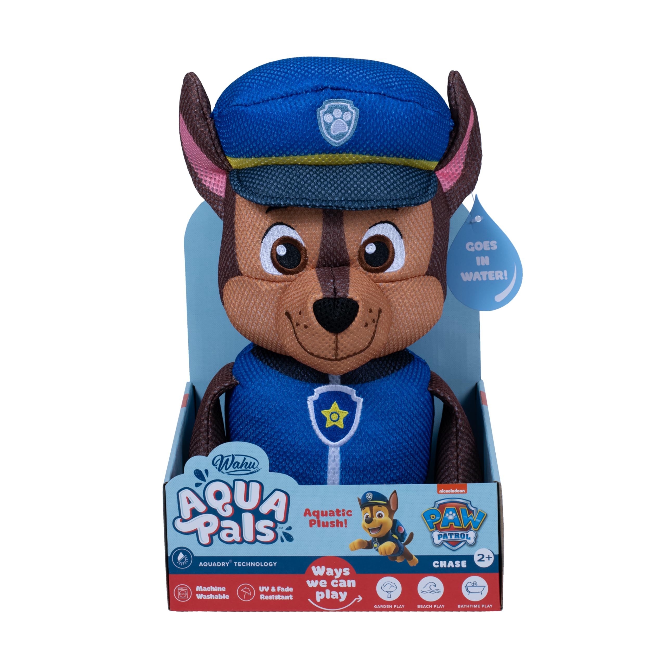Wahu Aqua Pals: Paw Patrol - Chase | Waterproof Plush Toy for Kids 2+