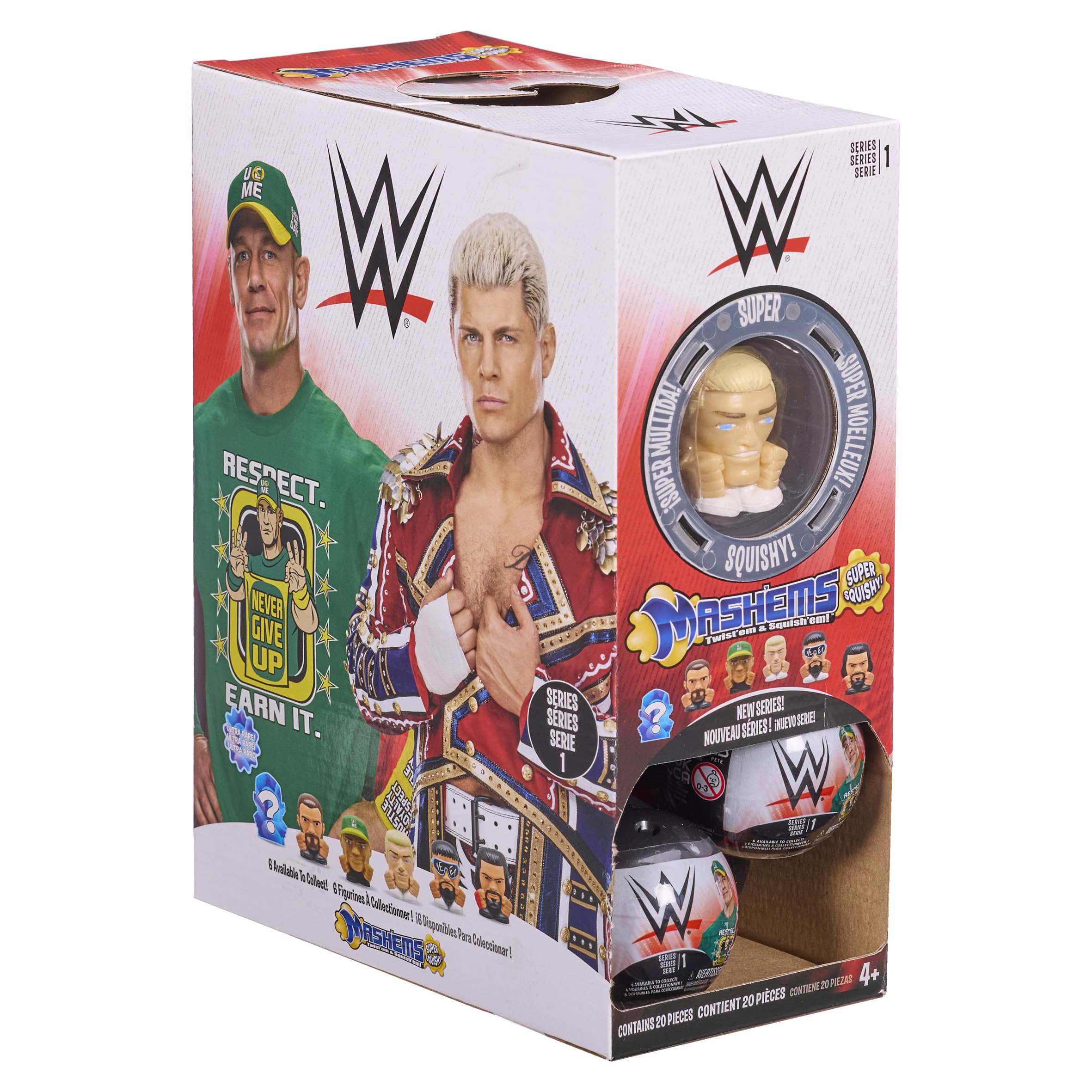 Mash"Ems WWE Squishy Collectible Figures - 6 to Collect, Ages 4+