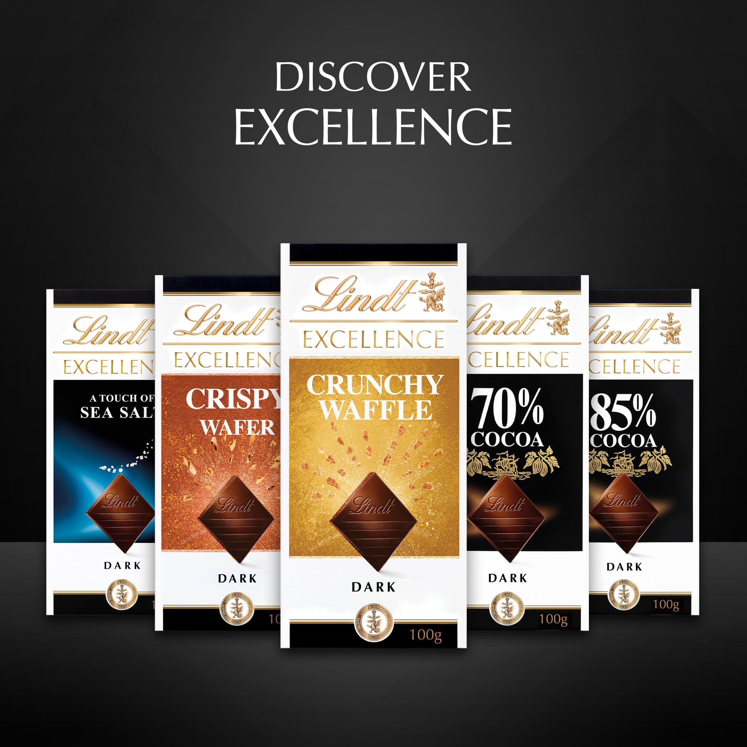 Lindt - Excellence Dark Chocolate Crunchy Waffle Bar 100g