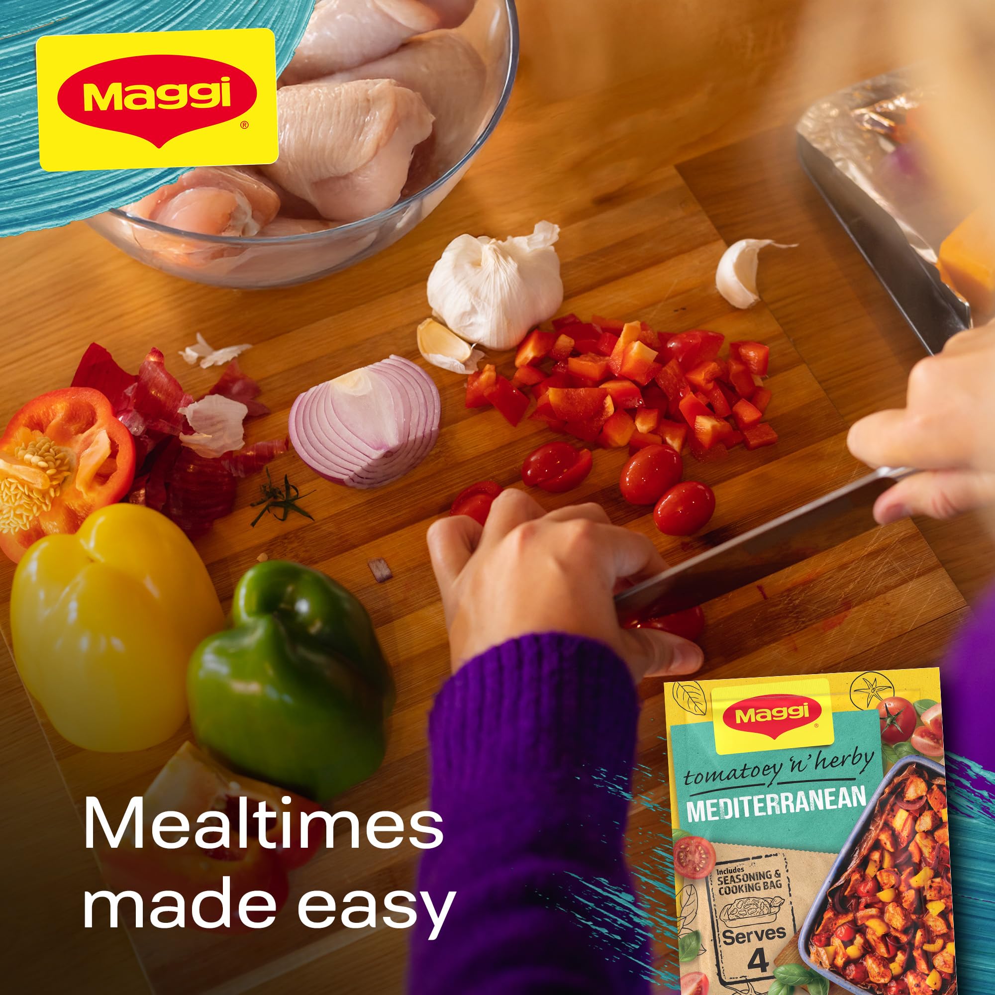 MAGGI So Juicy Chicken Mediterranean Recipe Mix (37g Sachet) with Cooking Bag