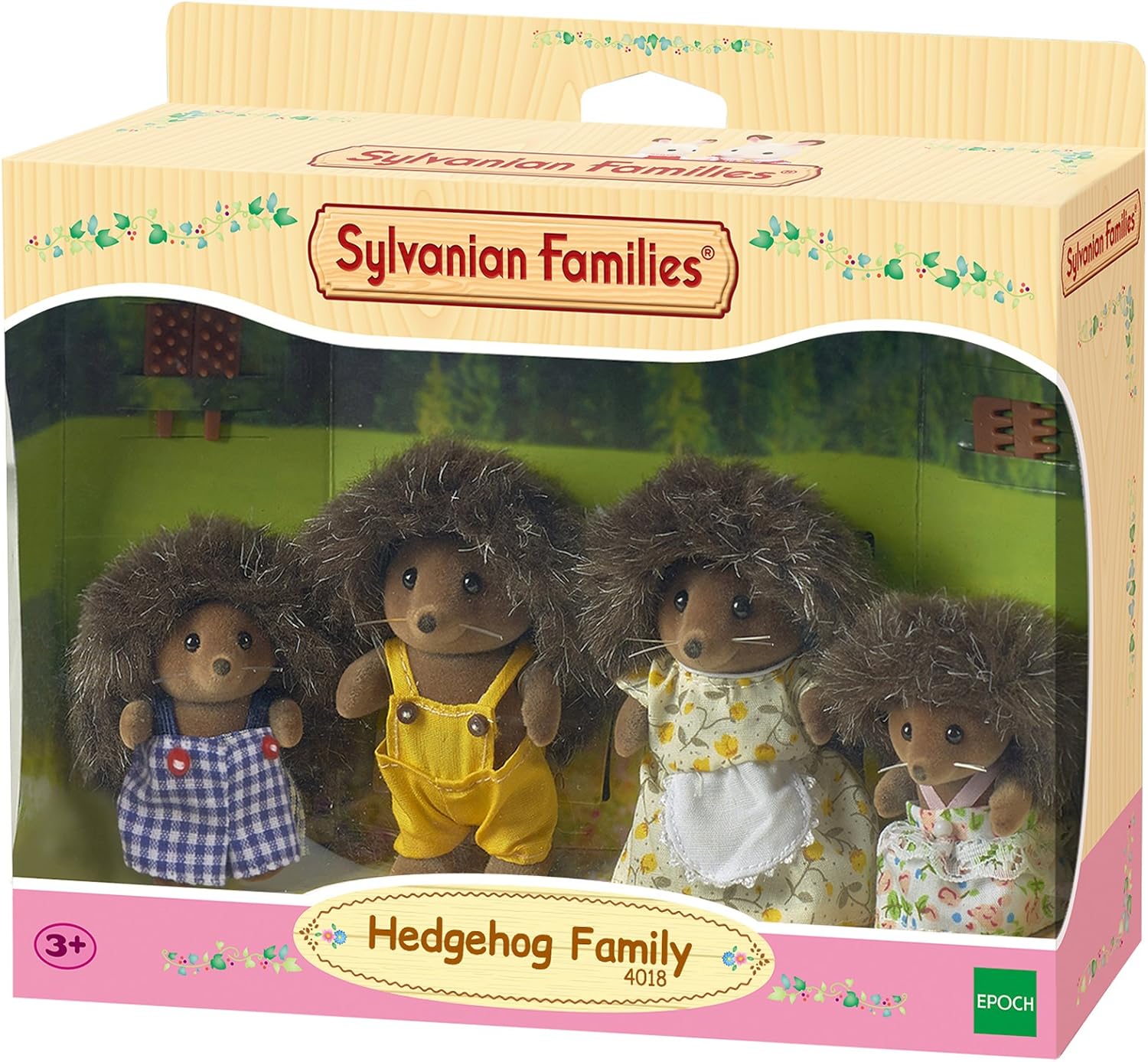 Sylvanian Families Hedgehog Family - 4-Piece Posing Playset with Removable Clothing